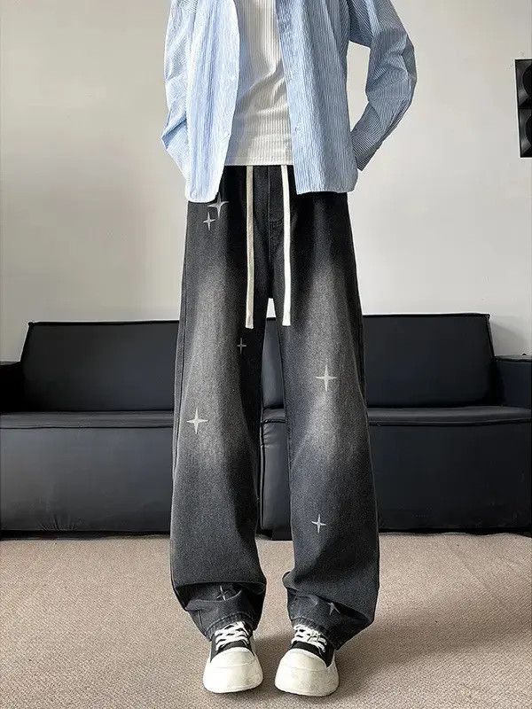Japanese Brand Retro loose washed wide leg jeans Size US 32 / EU 48 - 1 Thumbnail