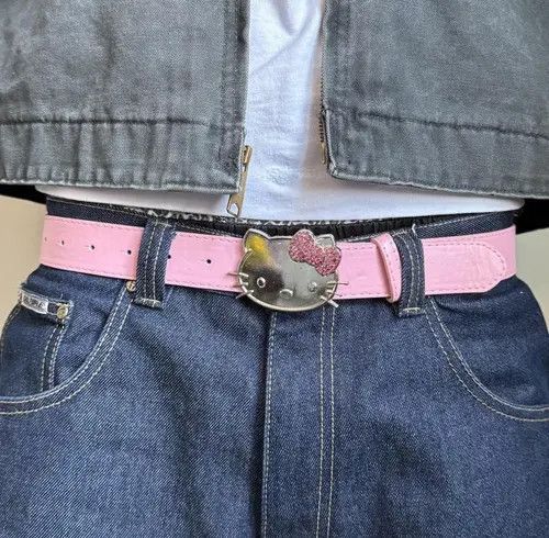 VIBE Y2k 2000s Hello Kitty Cartoon grunge goth emo punk belt Size ONE SIZE - 1 Thumbnail
