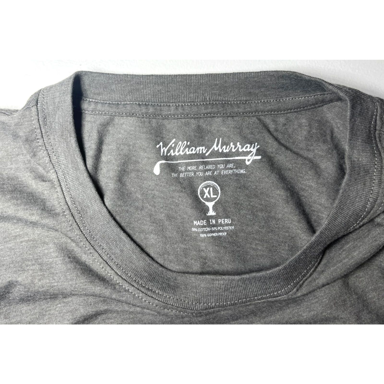 Vintage William Murray King of Clubs Golf T-Shirt Mens XL Gray Short Sleeve Crew Neck Cotton Polyester Regular Pattern Solid Size US XL / EU 56 / 4 - 5 Thumbnail