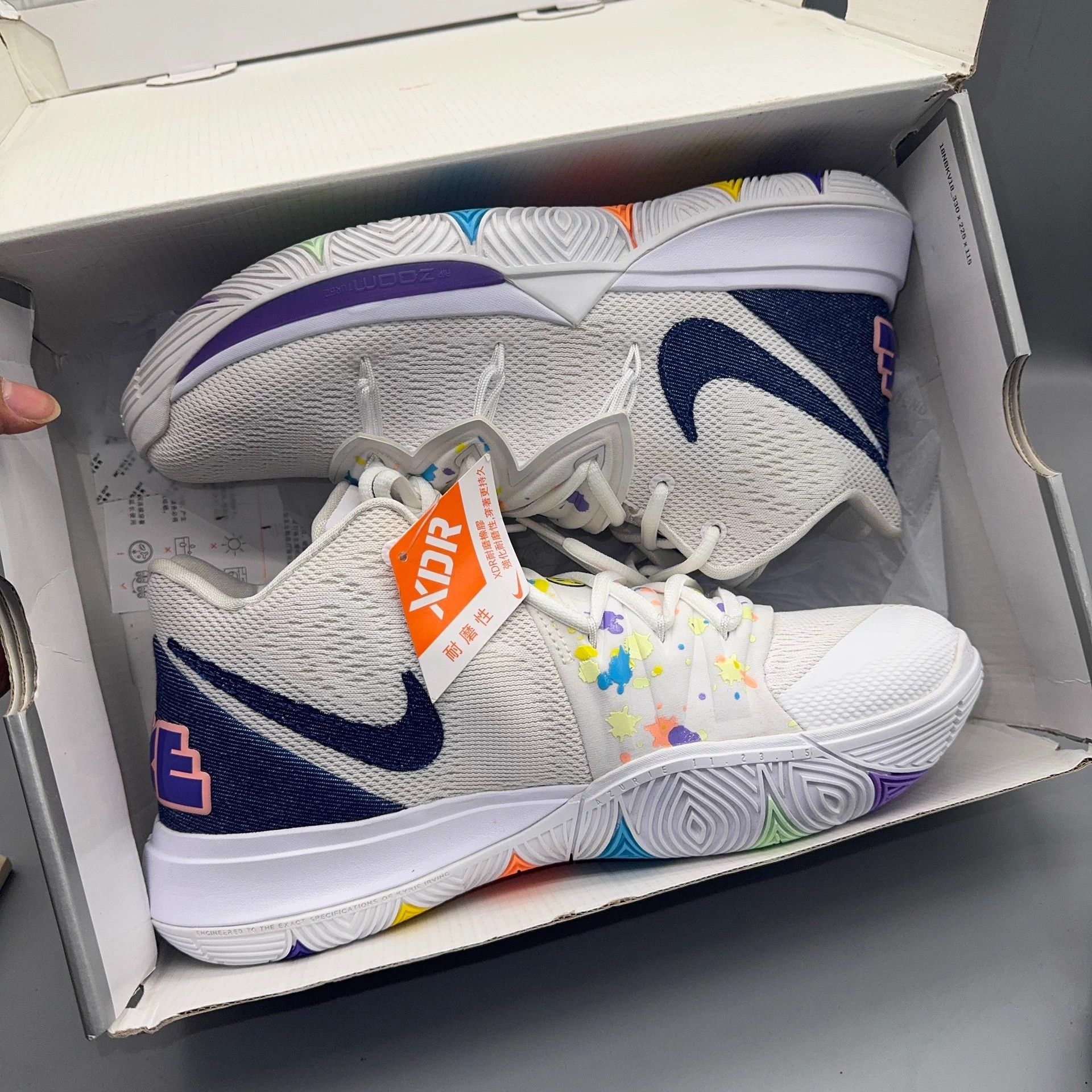 Nike Nike Kyrie 5 Men's White Blue 42.5 EUR Size US 9.5 / EU 42-43 - 6 Thumbnail