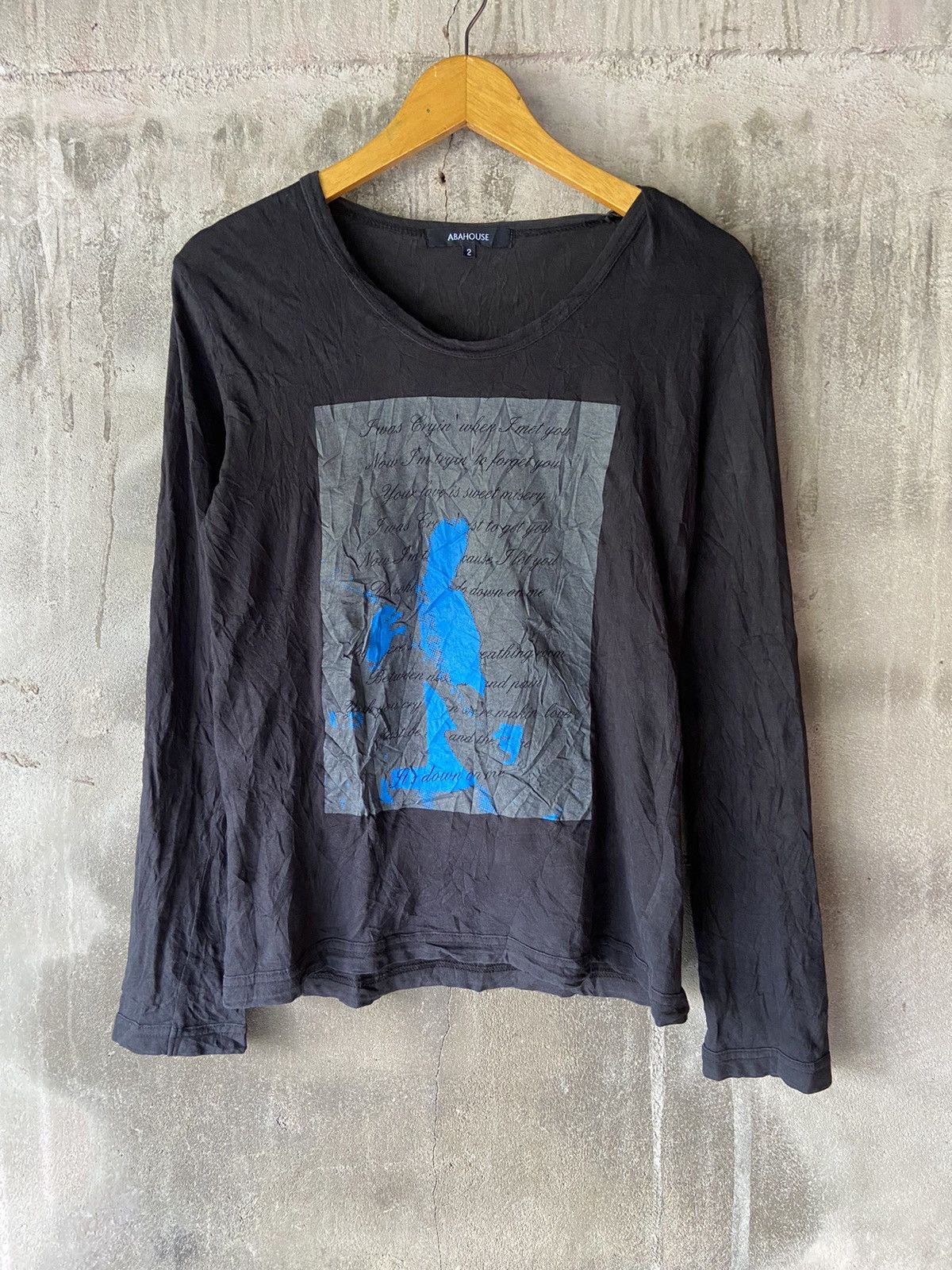 image of Beauty Beast x If Six Was Nine I Was Crying When I Met You Abahouse Long Sleeve in Black (Size Medi