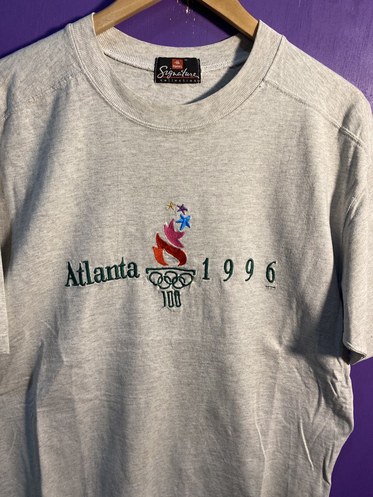 USA Olympics Vintage 1996 Atlanta olympics embroidered t-shirt Size US L / EU 52-54 / 3 - 3 Thumbnail