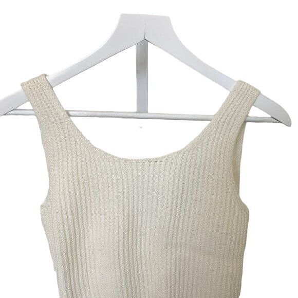Vince Vince Ivory Crossover V-Back Scoop Neck Sweater Tank Size XS / US 0-2 / IT 36-38 - 4 Thumbnail