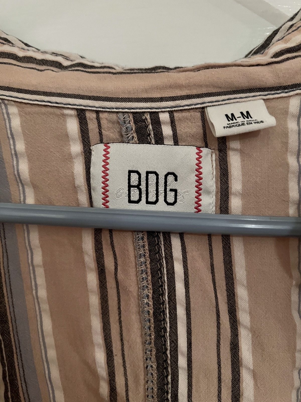 Bdg bdg brown blue striped linen button up Size M / US 6-8 / IT 42-44 - 4 Thumbnail