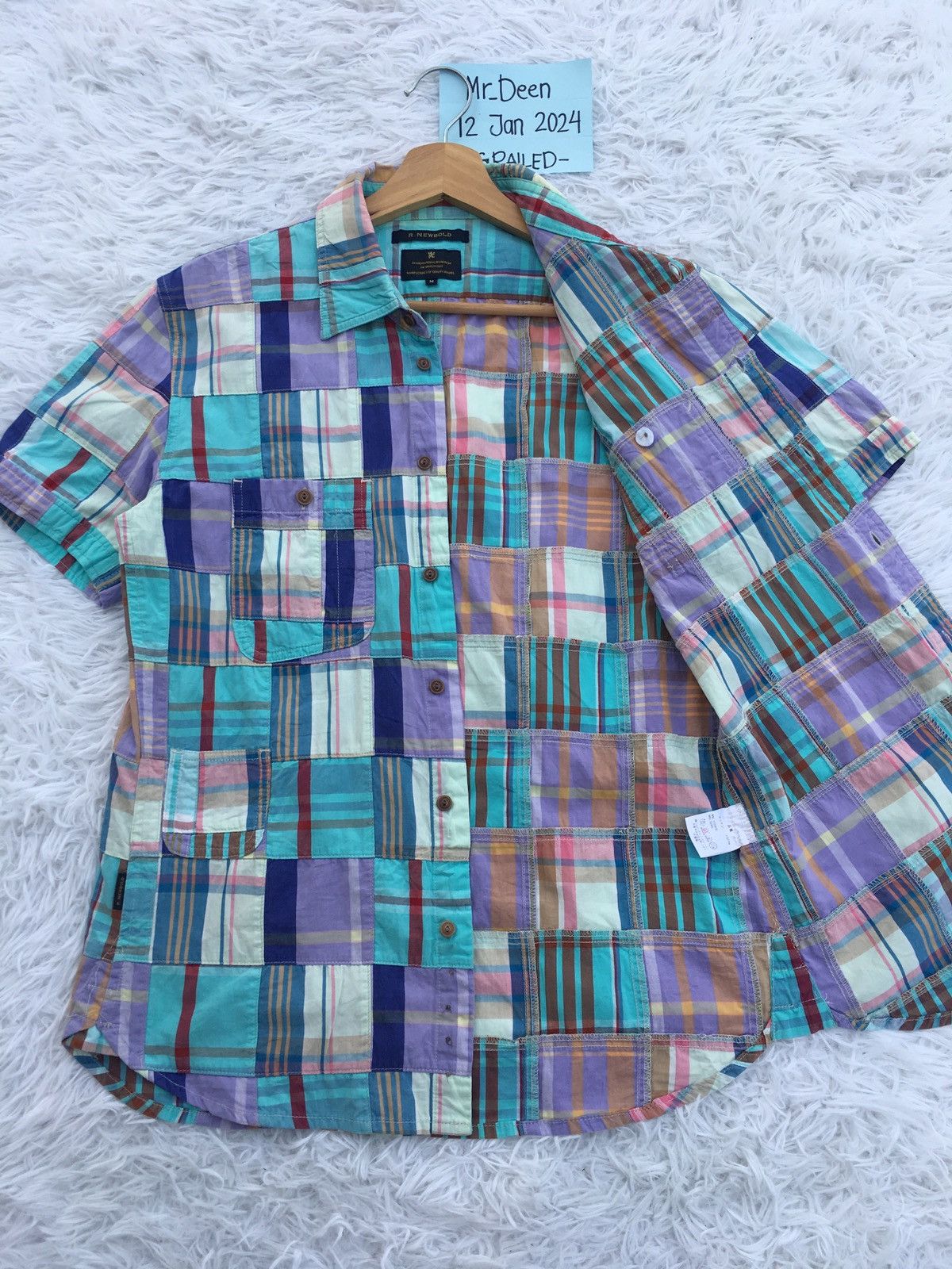 R.Newbold Rare Vintage R. Newbold Checkered Collar Shirt Size US M / EU 48-50 / 2 - 13 Thumbnail