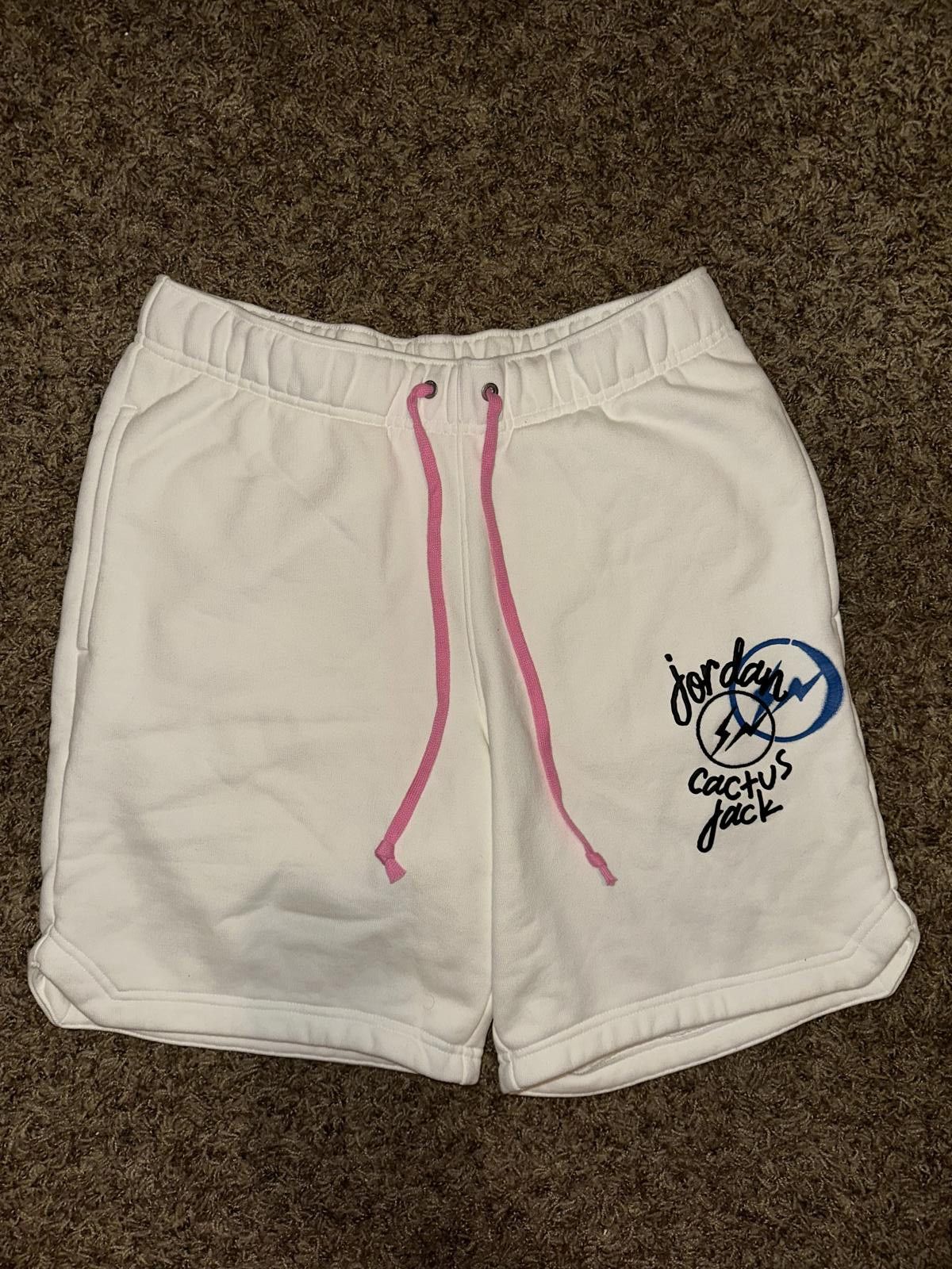 Designer Air Jordan Fragment Travis Scott Fleece White Shorts Sample Size US 30 / EU 46 - 1 Thumbnail