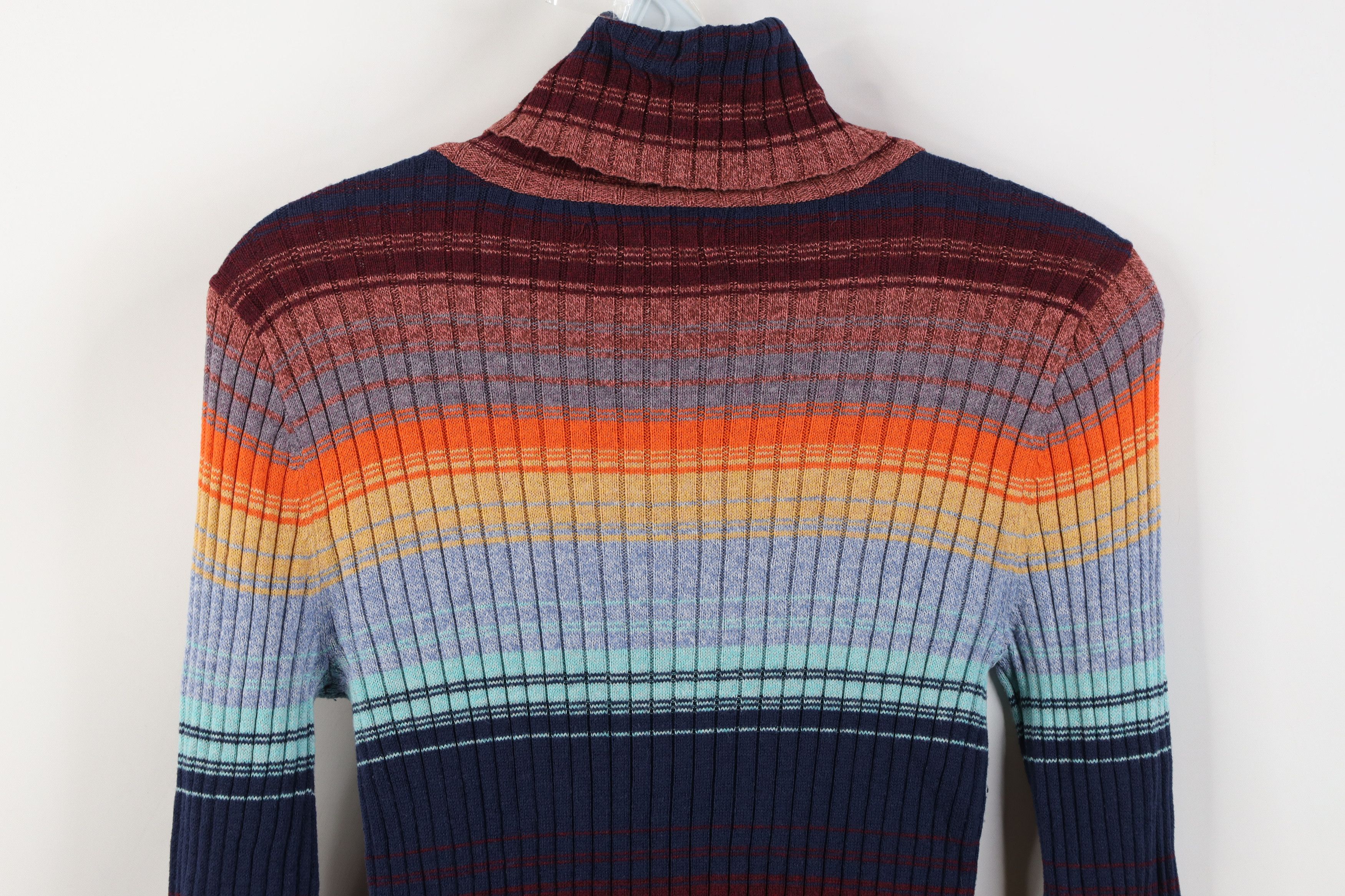 American Eagle Outfitters Vintage Y2K American Eagle Striped Turtleneck Sweater Size M / US 6-8 / IT 42-44 - 10 Thumbnail