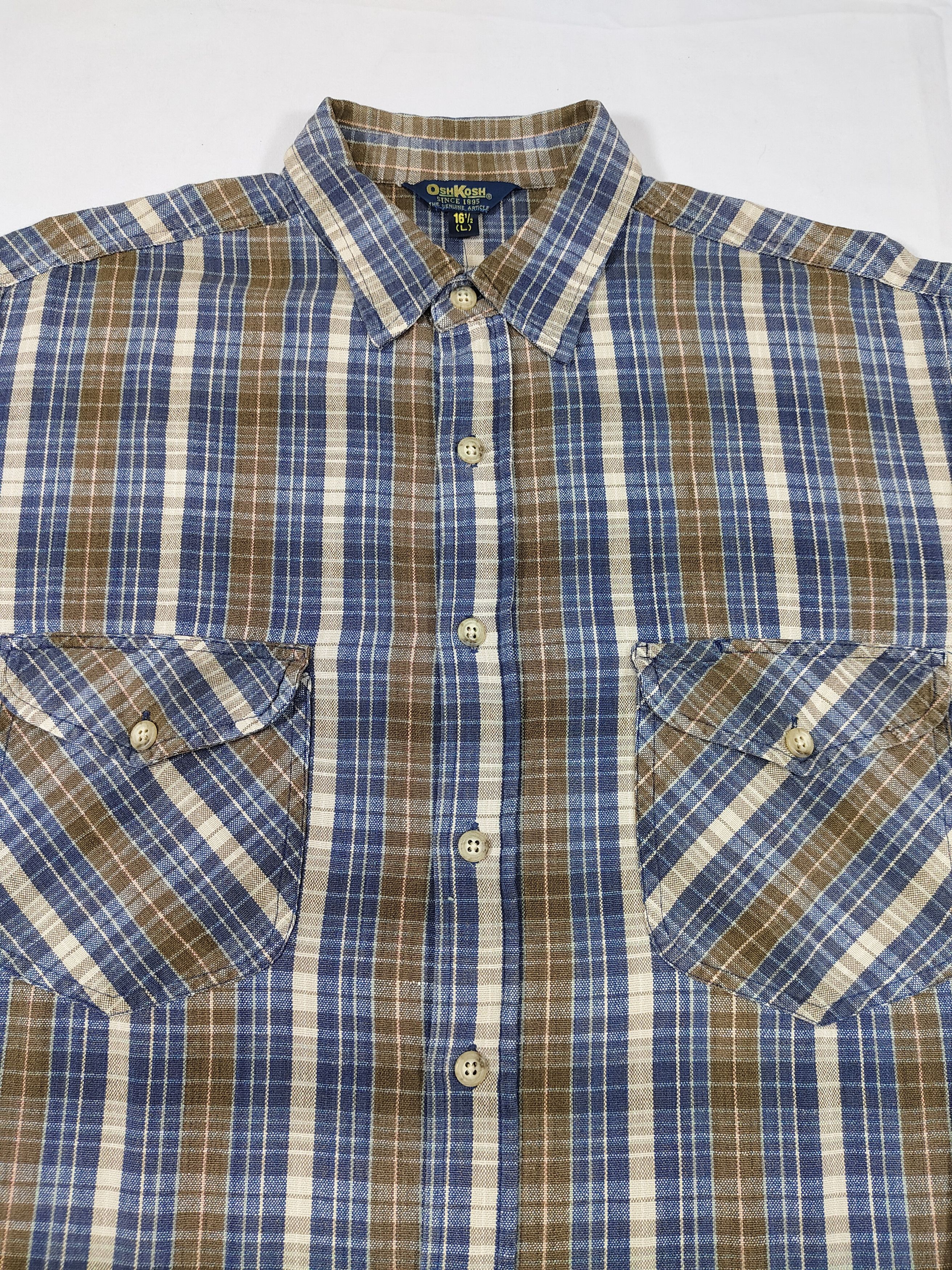 Oshkosh 🔥Vtg Oshkosh Heritage Check Classic Americana Flannel Size US L / EU 52-54 / 3 - 2 Thumbnail