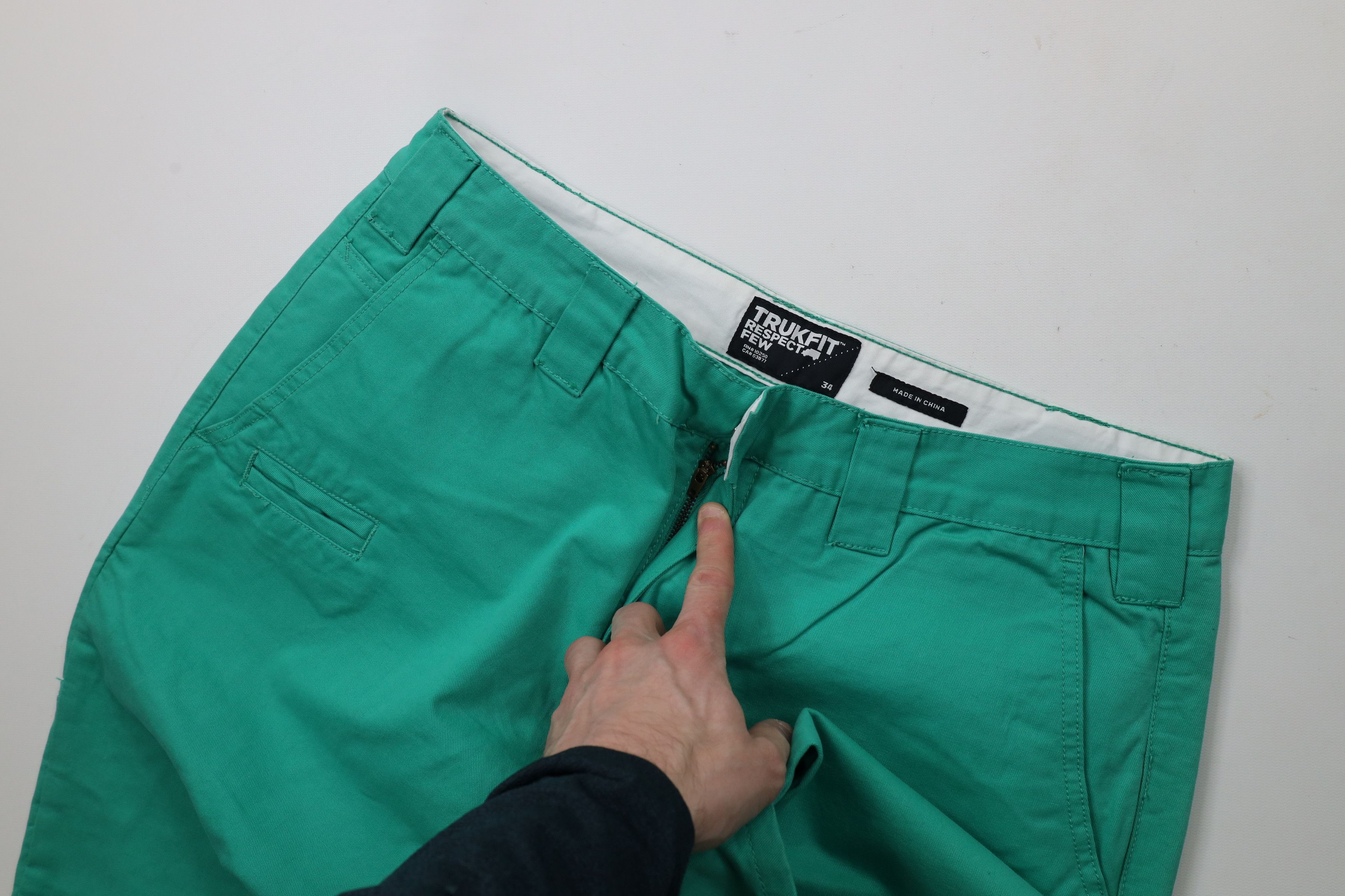 TRUKFIT × Vintage Deadstock Vintage Trukfit Skateboarding Leg Chino Pants Teal Size US 34 / EU 50 - 7 Thumbnail