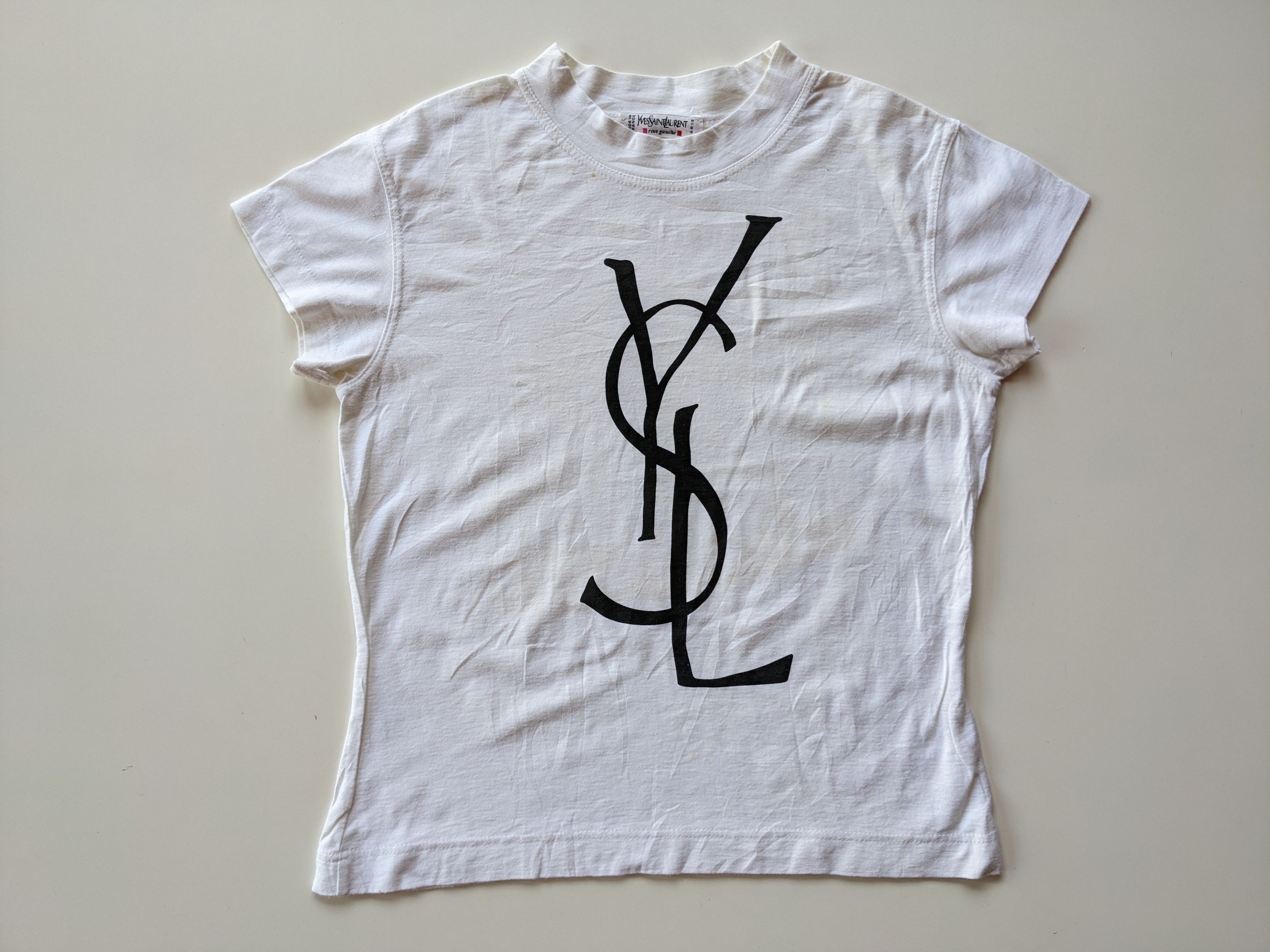 Vintage × Yves Saint Laurent Vintage 80s Yves Saint Laurent crop shirt Size M / US 6-8 / IT 42-44 - 1 Thumbnail