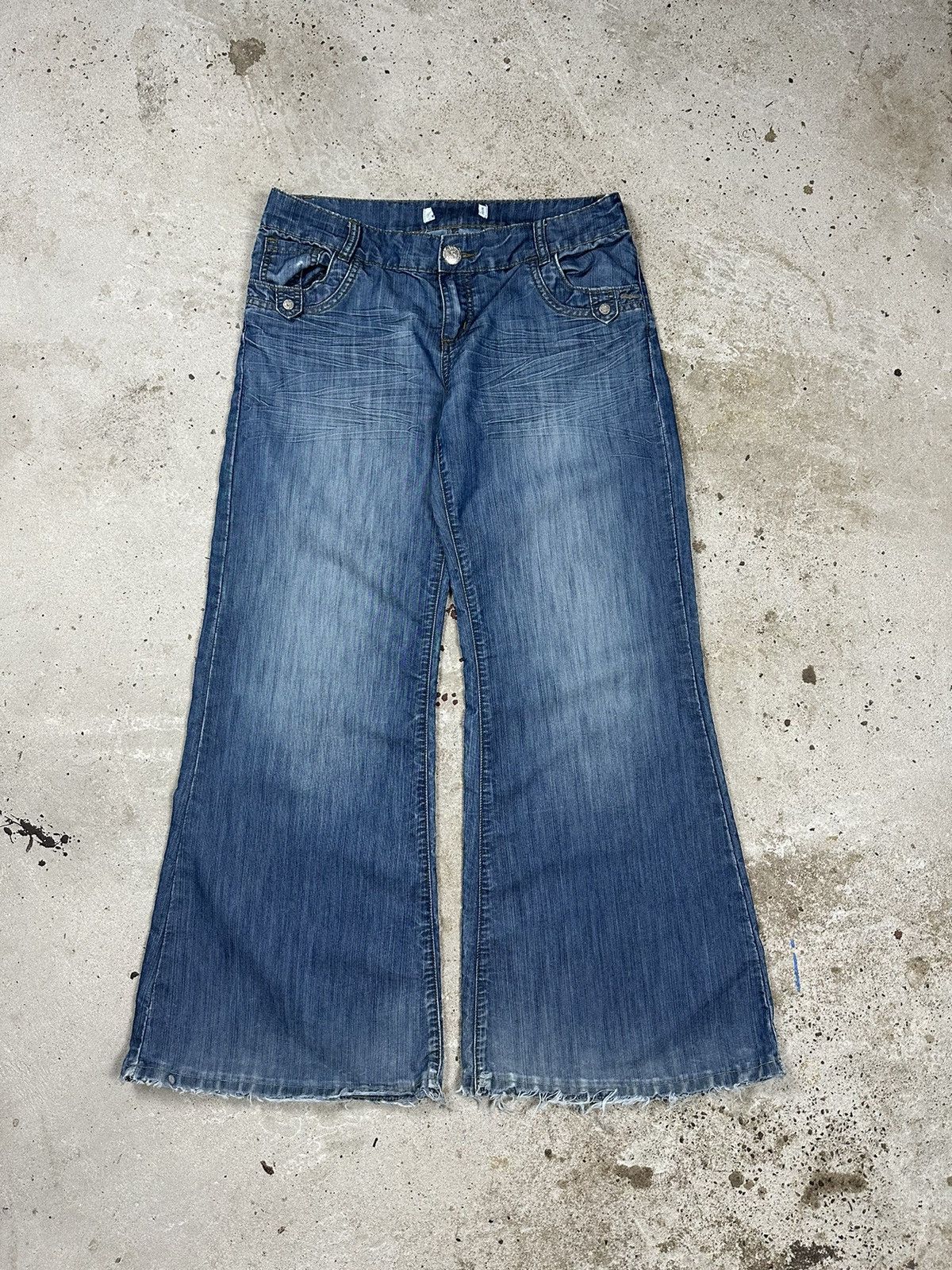 If Six Was Nine × Japanese Brand × Vintage ULTRA WIDE Vintage Y2K Flare Bootcut Denim Pants Size US 30 / EU 46 - 14 Thumbnail