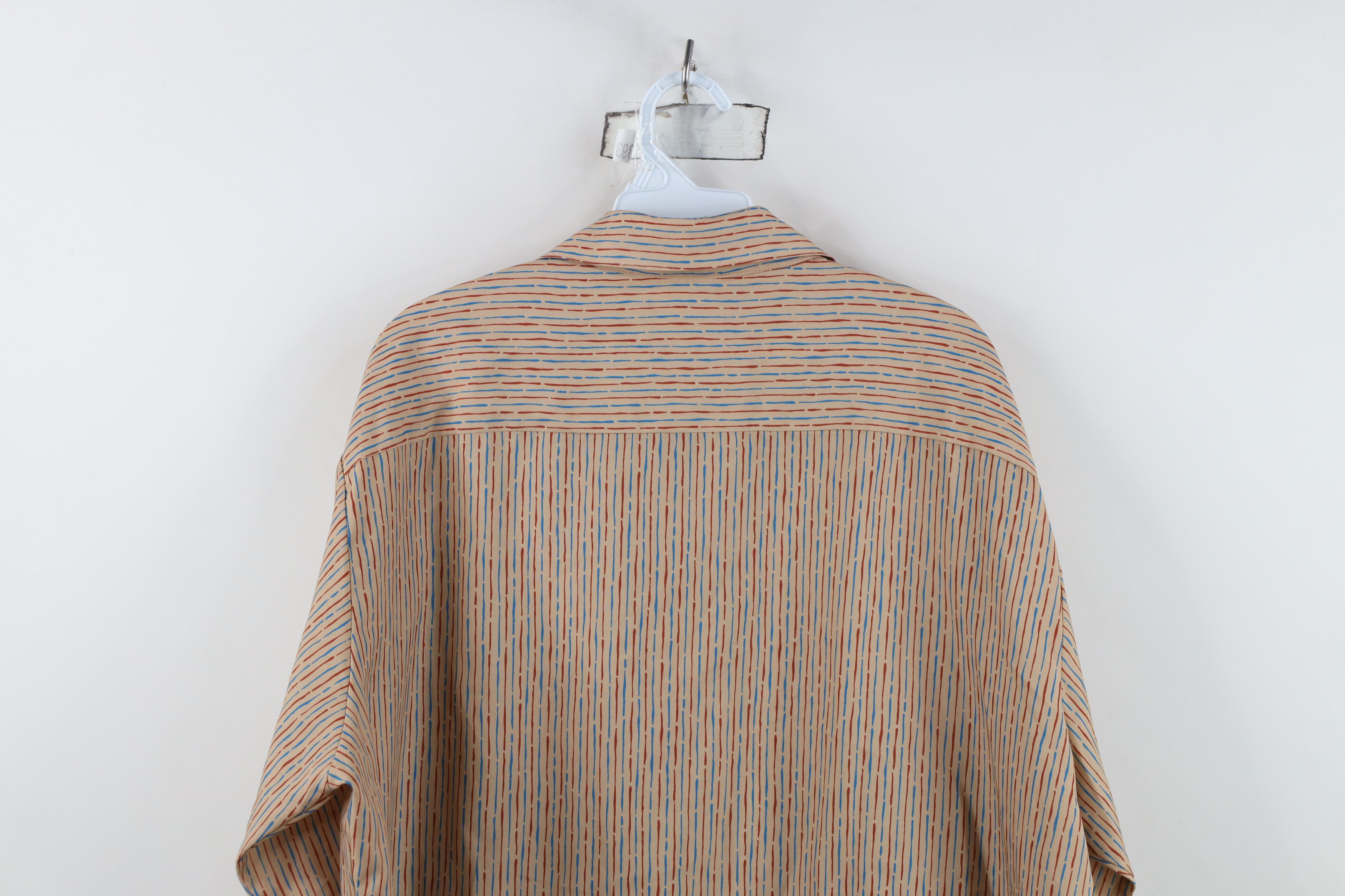 Vintage Vintage 70s Streetwear Knit Collared Button Shirt Polyester Size US XL / EU 56 / 4 - 11 Thumbnail