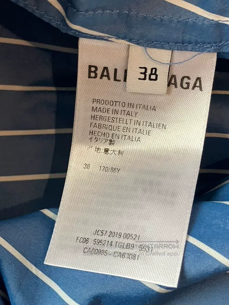 Balenciaga Balenciaga Blue striped full-print logo long-sleeve shirt, Size XS / US 0-2 / IT 36-38 - 6 Thumbnail