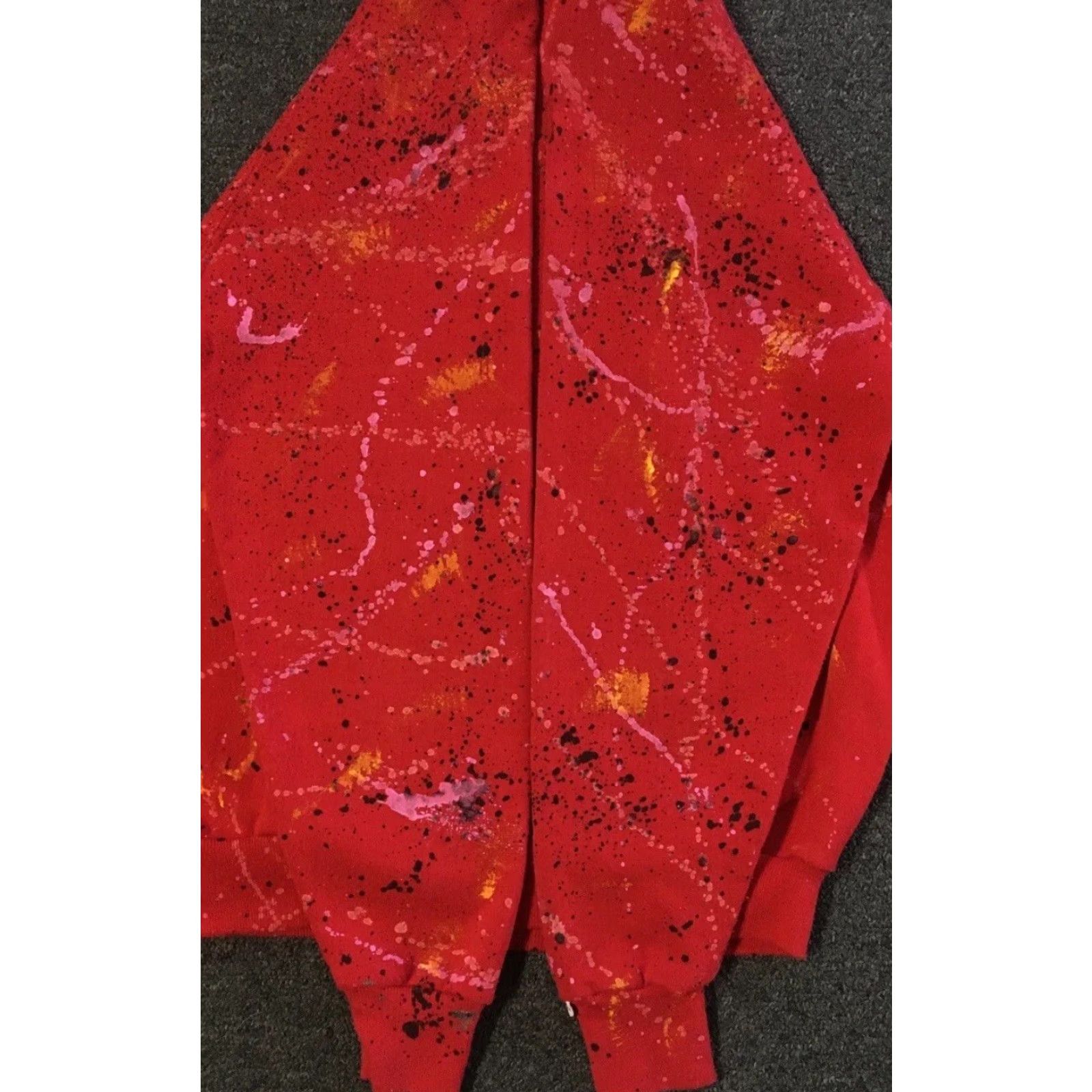 Vintage Vaporwave Hoodie Men S Red Paint Splatter Vintage 80s Pullover All Over Print Grunge Surf Skate 90s USA USA Size US S / EU 44-46 / 1 - 4 Thumbnail