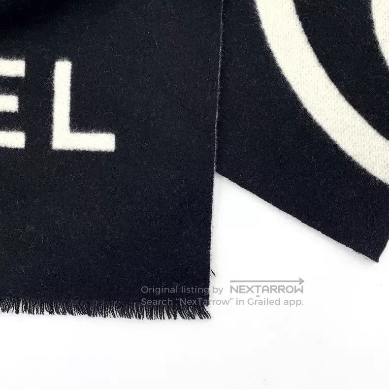 Chanel Chanel Black logo letter inlaid cashmere scarf Size ONE SIZE - 6 Thumbnail