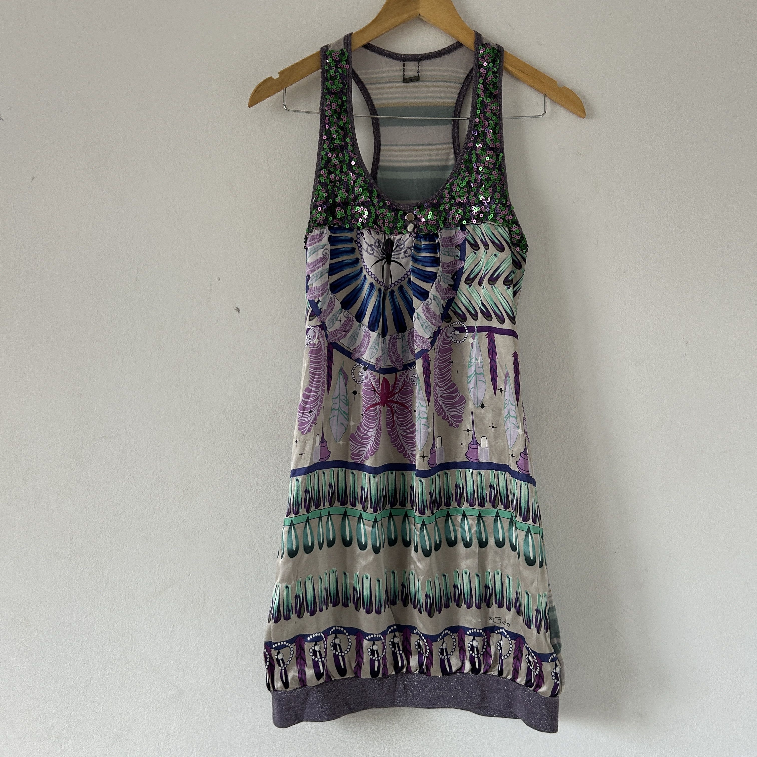 Custo Barcelona Custo Barcelona y2k silk cotton print knit summer tank dress Size L / US 10 / IT 46 - 6 Thumbnail