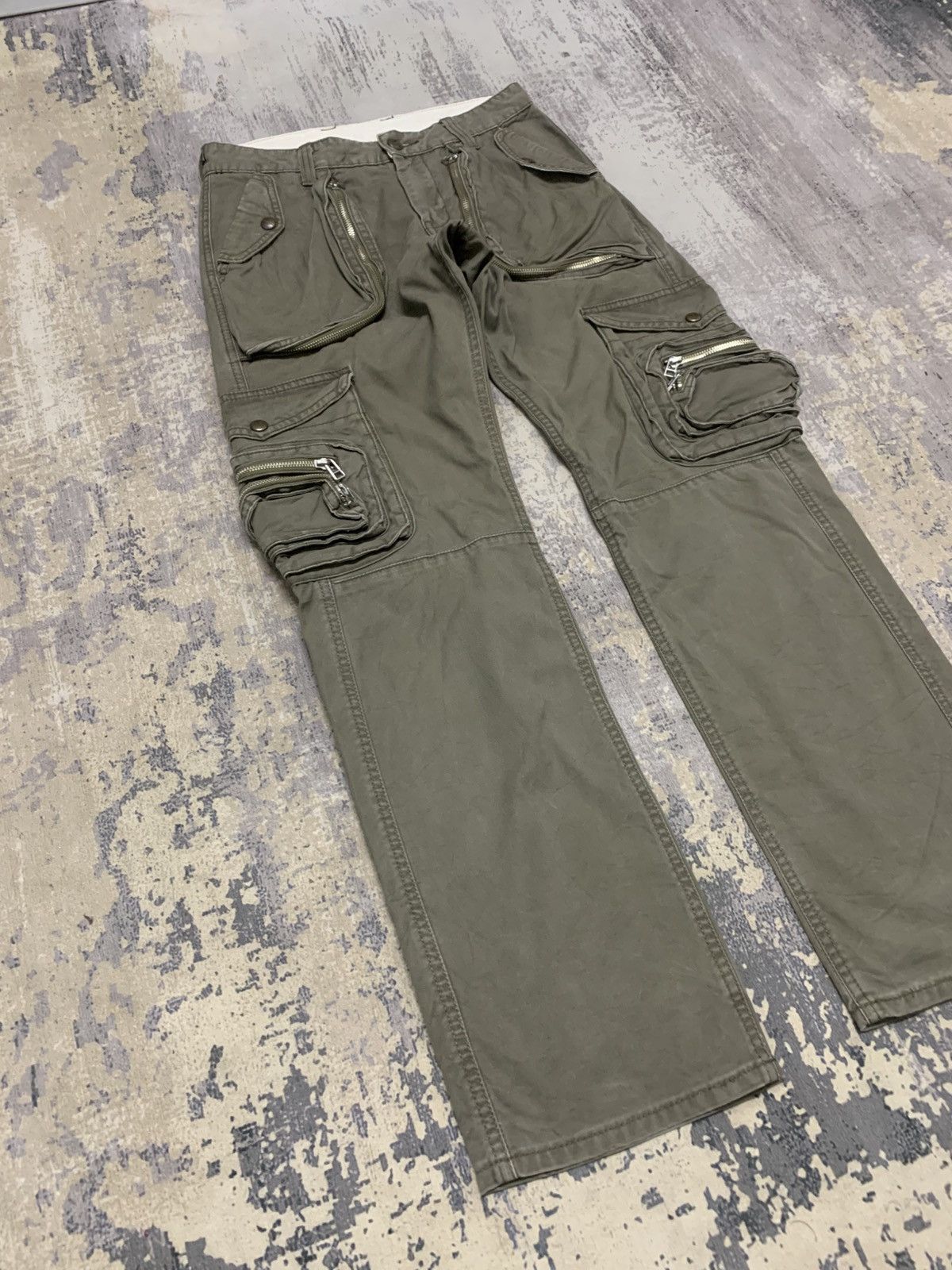 Lee VTG Lee 3D Zipper Pocket Cargo Pants Tactical Olive W29 Size US 29 - 4 Thumbnail