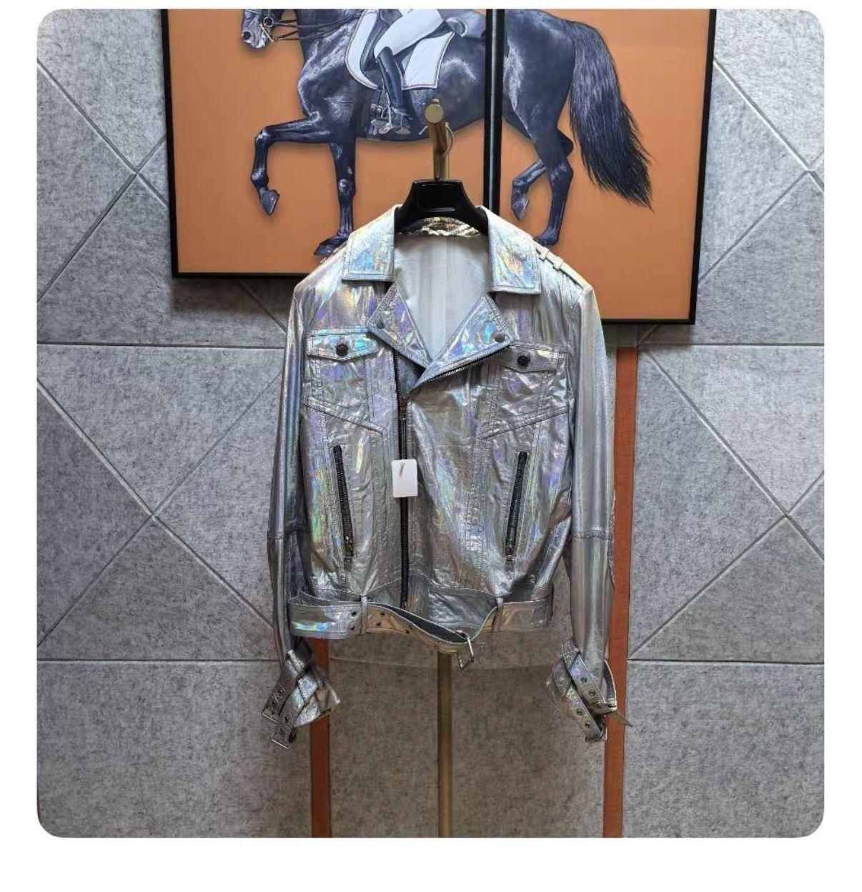 Balmain SS11 Silver Leather Teddy Jacket | Grailed