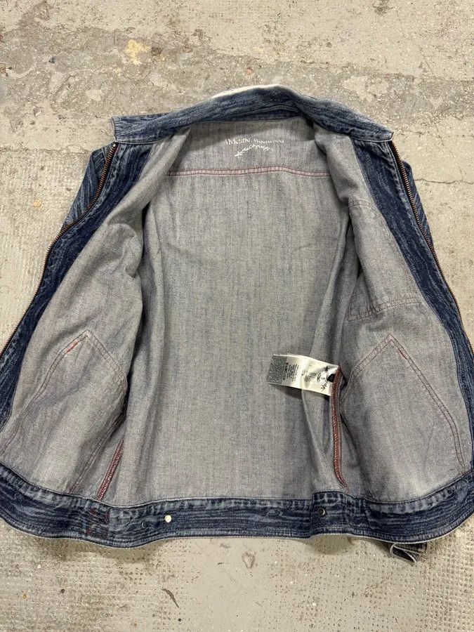 Designer × Vintage × Vivienne Westwood Vivienne Westwood Wood Print Denim Jacket Size US S / EU 44-46 / 1 - 10 Thumbnail