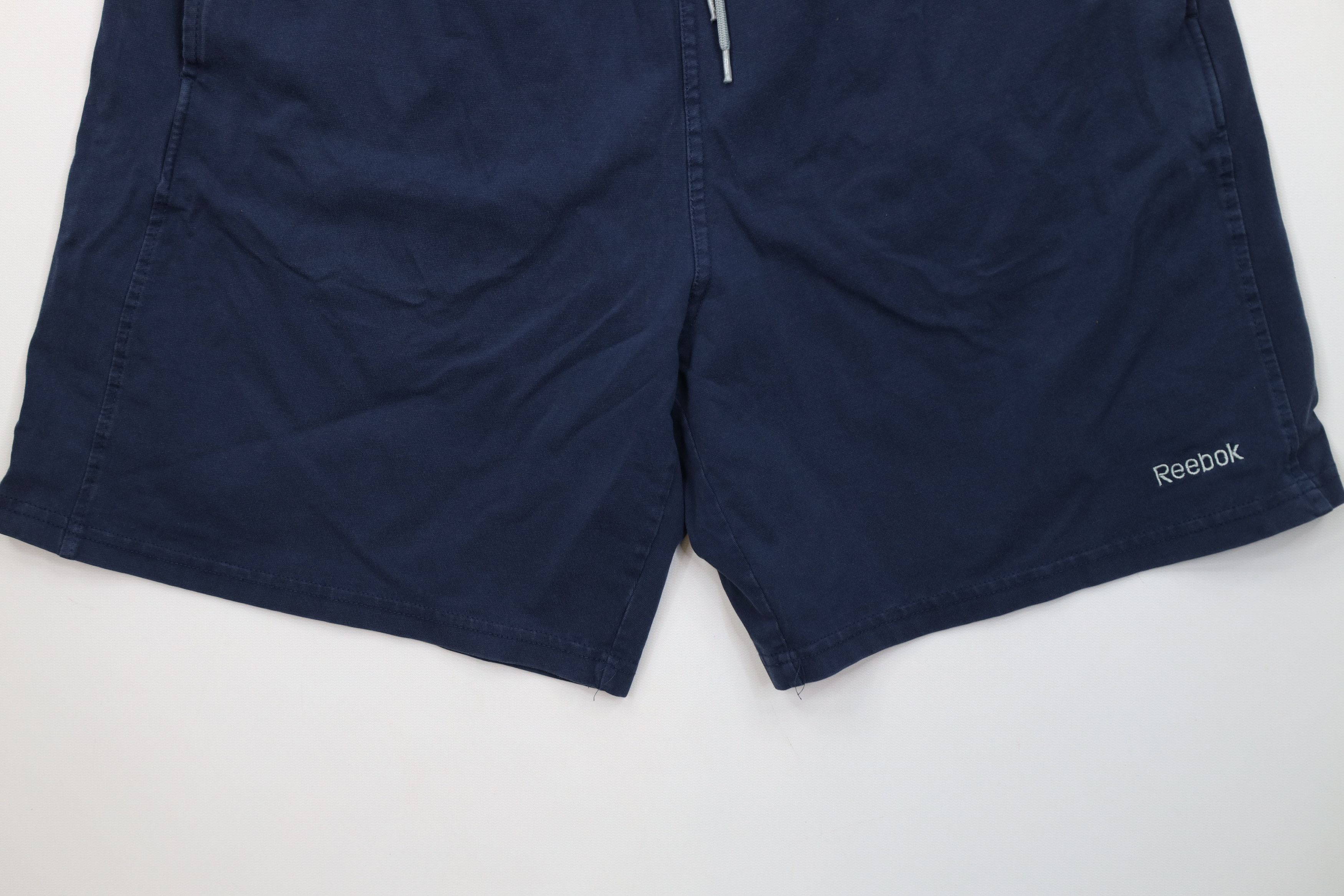 Reebok Vintage Reebok Faded Spell Out Above Knee Shorts Navy Blue Size US 32 / EU 48 - 4 Thumbnail