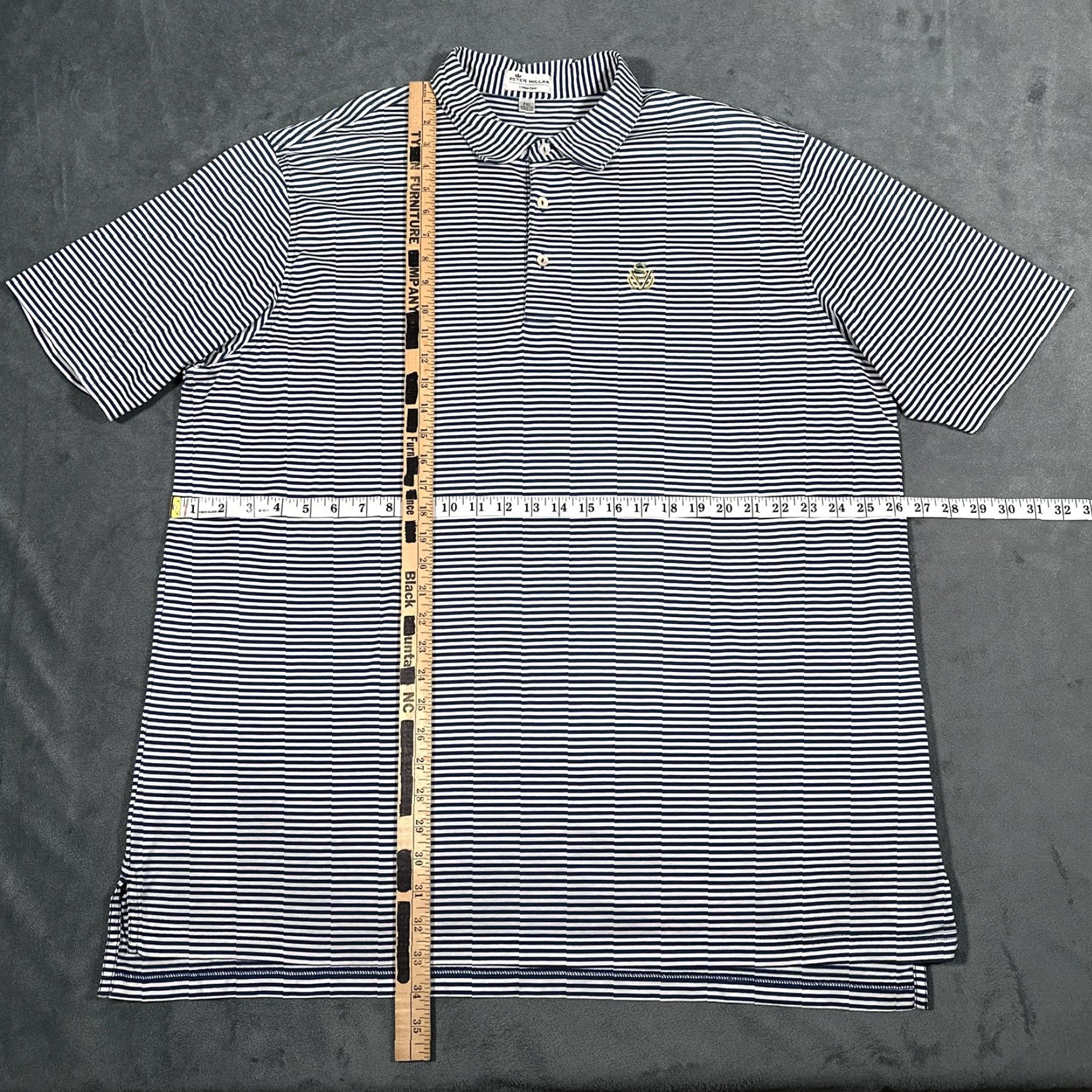 Peter Millar Peter Millar Polo Shirt Mens 2XL Blue White Stripe Crown Ease Golf Cotton Crest Size US XXL / EU 58 / 5 - 7 Thumbnail