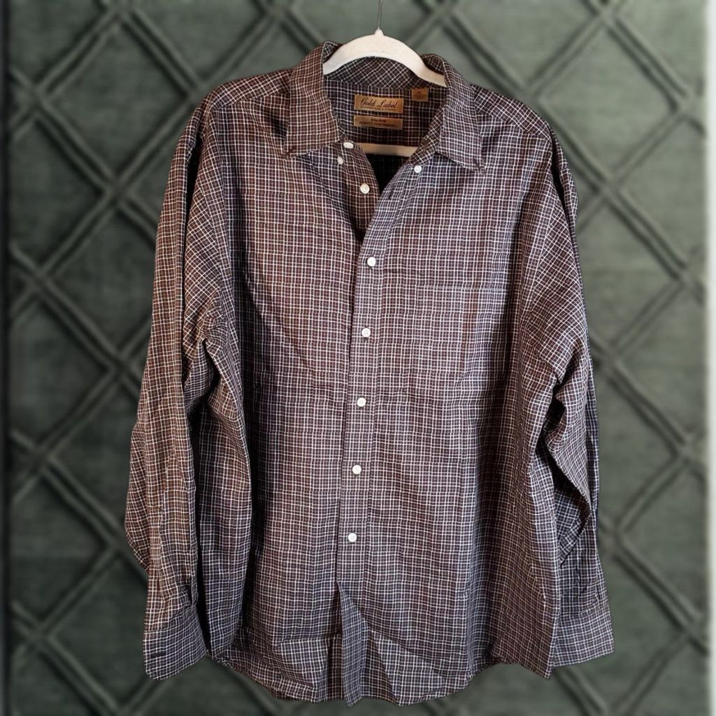 roundtree and yorke gold label dress shirts & Fitted Non-Iron Spread Collar French Cuff Tuxedo Shirt, Size 17 x 34 Long Sleeve Roundtree & Yorke | Shirts