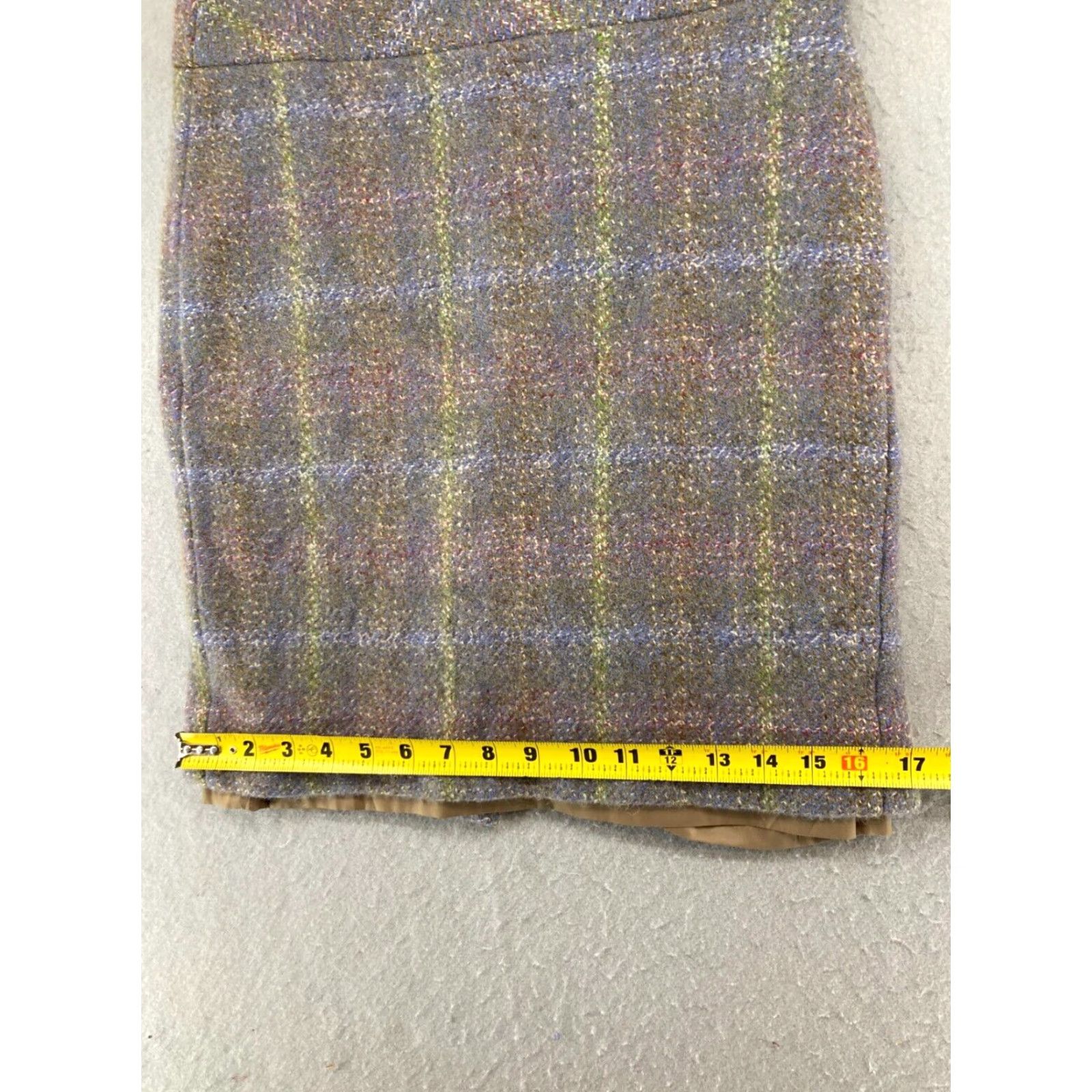 J.Crew J.CREW Wool Pencil Skirt 4 Multicolor Plaid Lined Straight 90s Preppy Womens Size 27" / US 4 / IT 40 - 3 Thumbnail