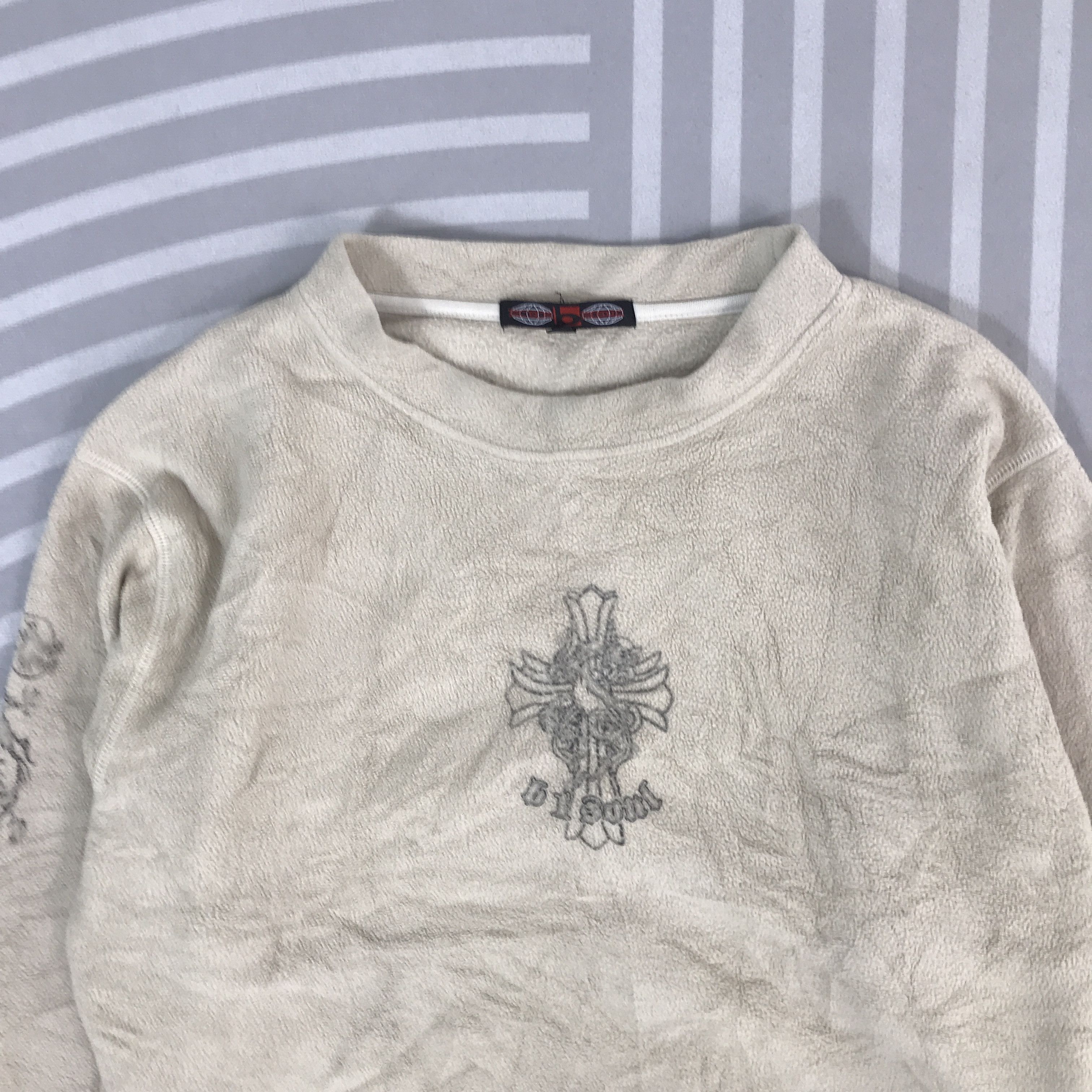 Japanese Brand Vintage One soul Japanese designs style Fleece sweater Size US L / EU 52-54 / 3 - 3 Thumbnail