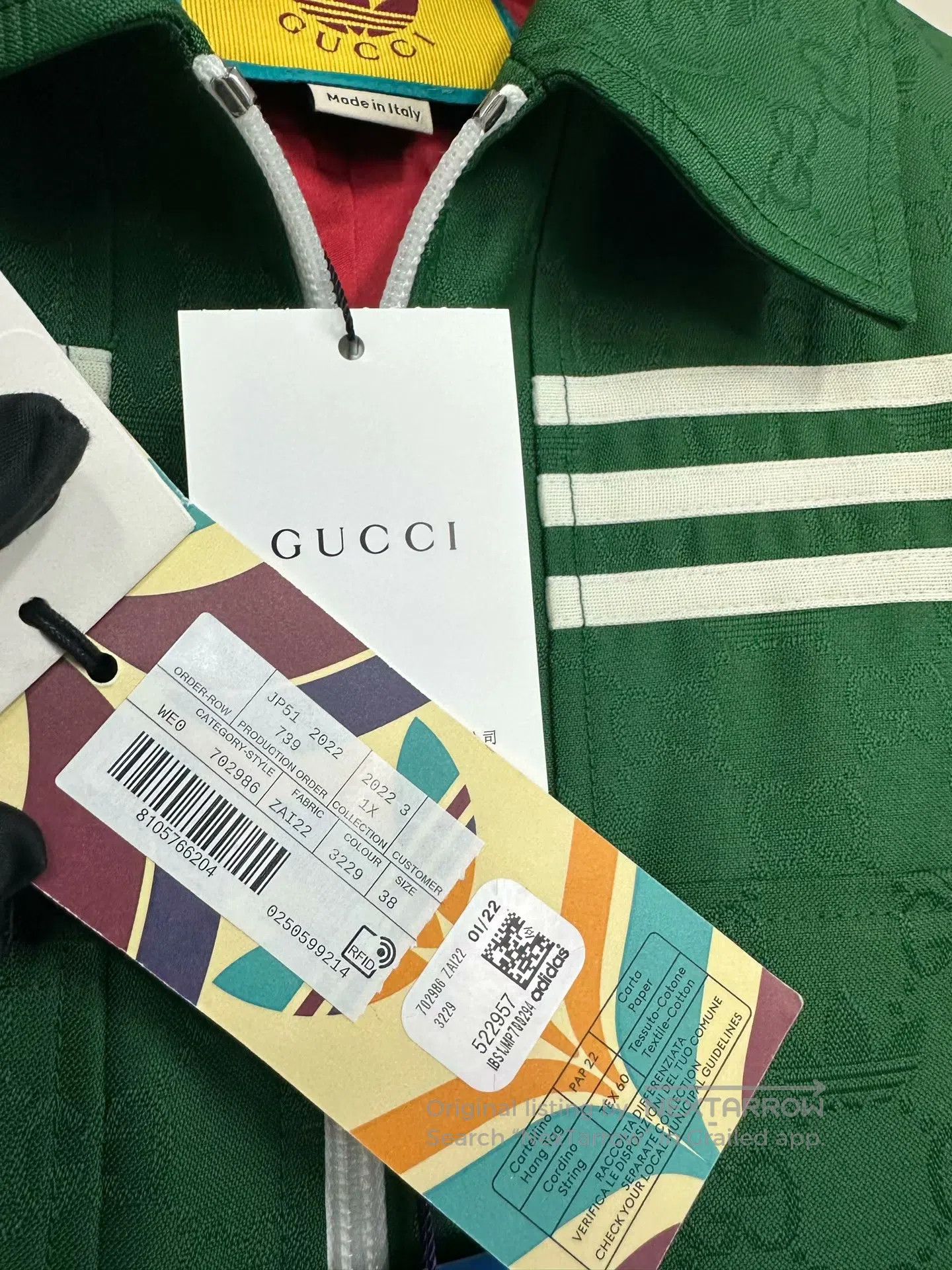 Gucci Guicci Green Printed Logo Short Zip-up Jacket| Size XS / US 0-2 / IT 36-38 - 5 Thumbnail
