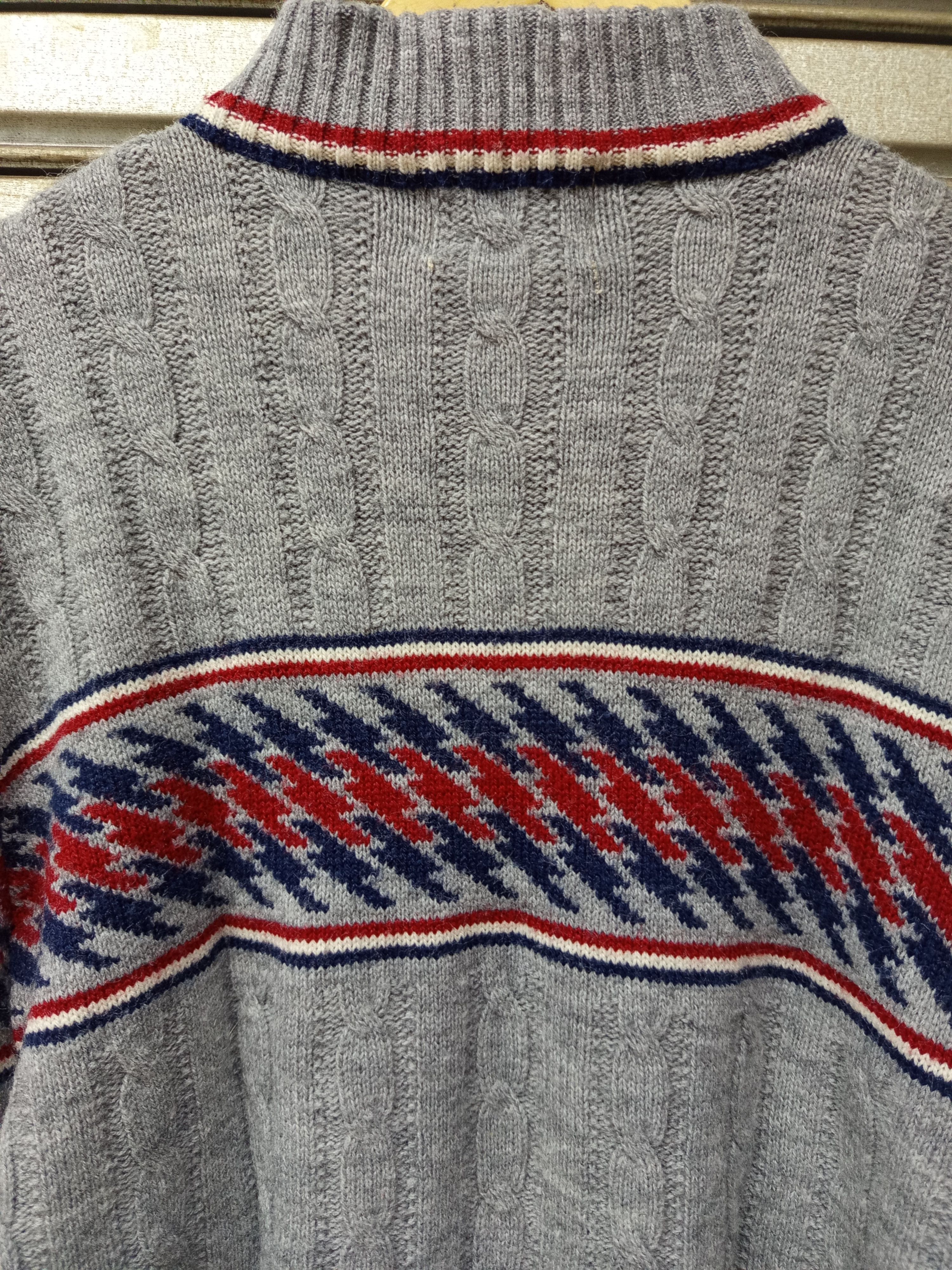 Jantzen 1980s Jantzen Cable Knit Sweater Grey Pattern Mock Neck Size US M / EU 48-50 / 2 - 9 Thumbnail