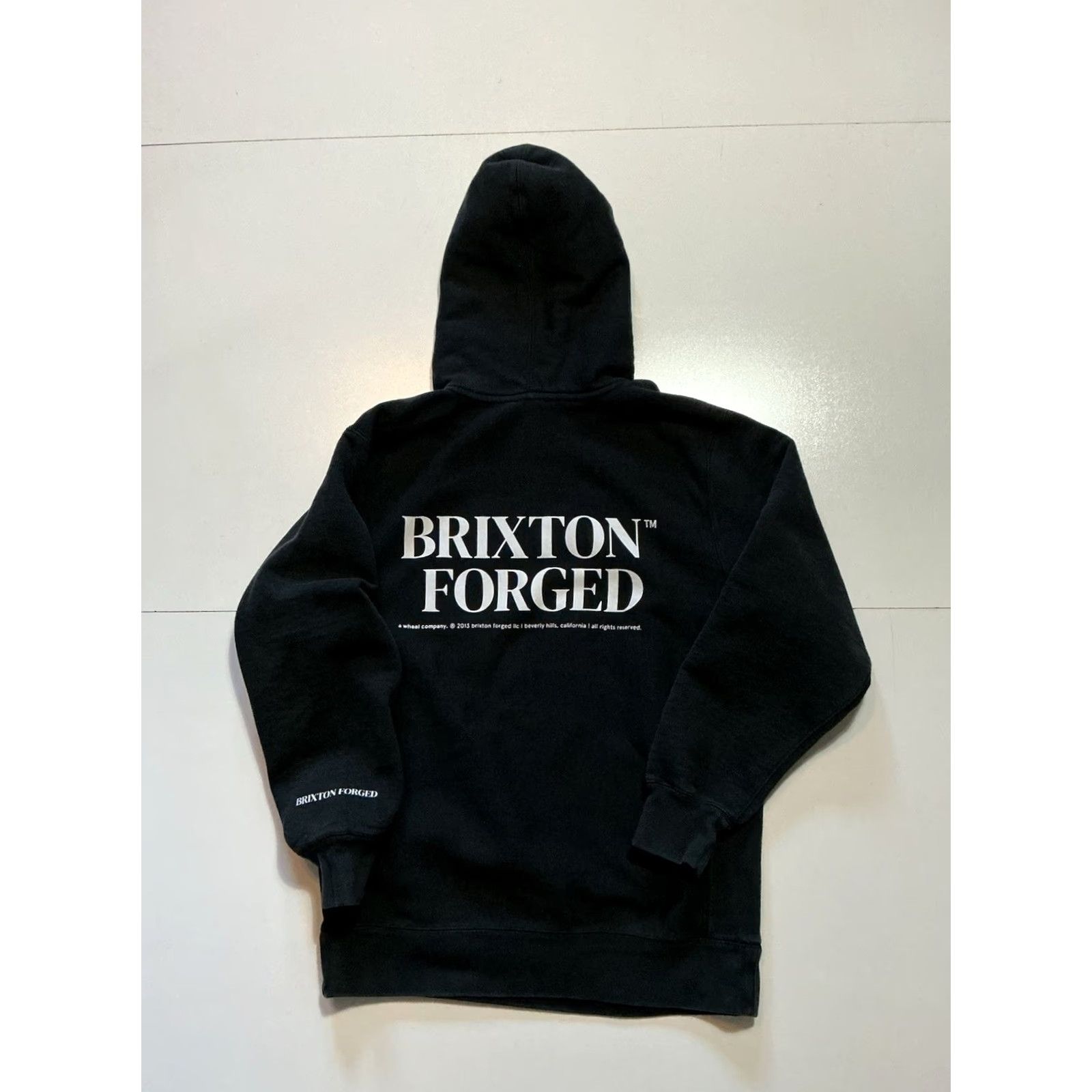 Brixton VINTAGE Brixton Forged A Wheel Company Beverly Hills Black Fleece Pullover Hoodie Mens Size M Size US M / EU 48-50 / 2 - 2 Thumbnail