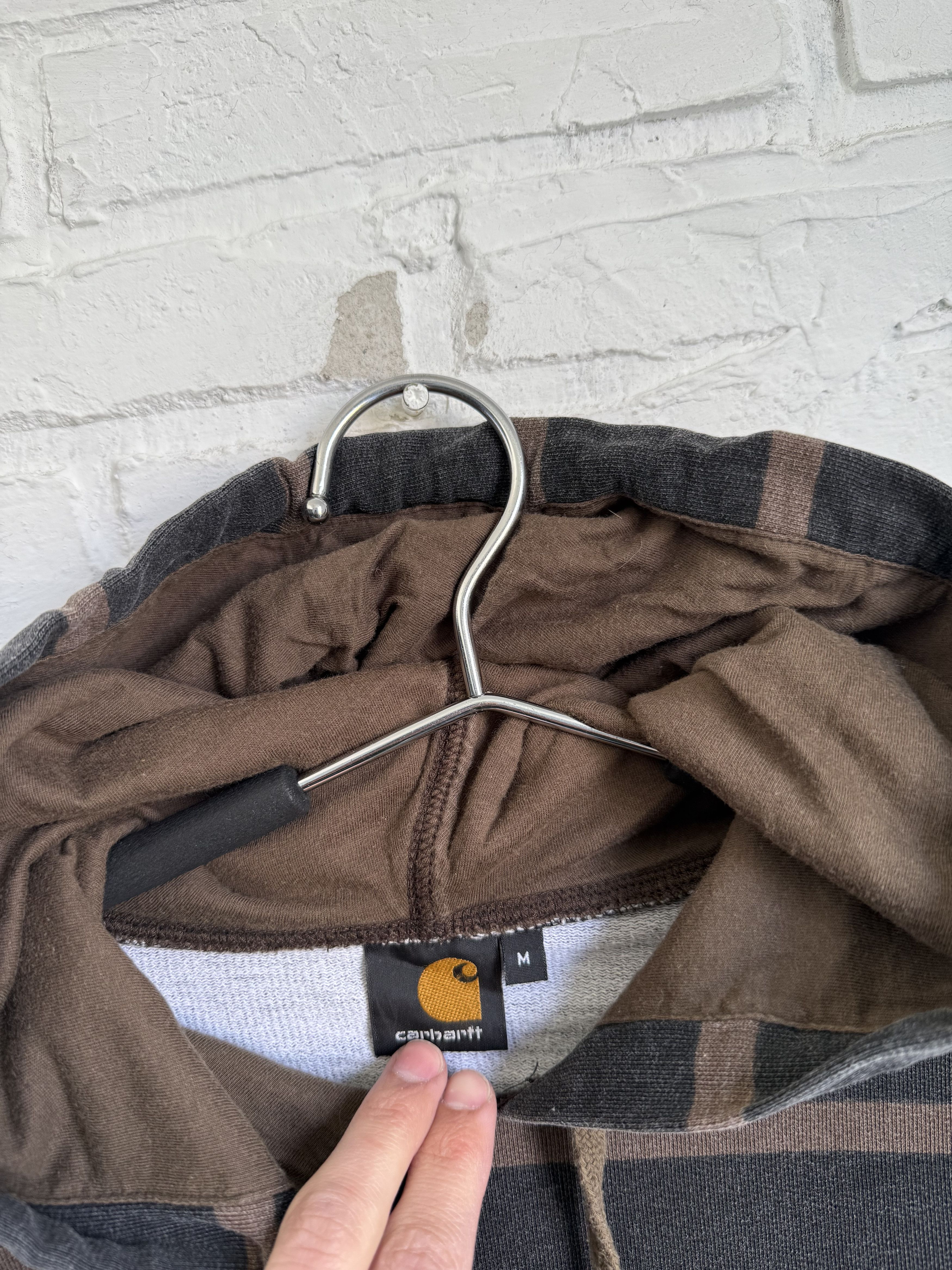Carhartt Vintage Carhartt Hooded Chill Hoodie Striped Faded Brown Size US M / EU 48-50 / 2 - 3 Thumbnail