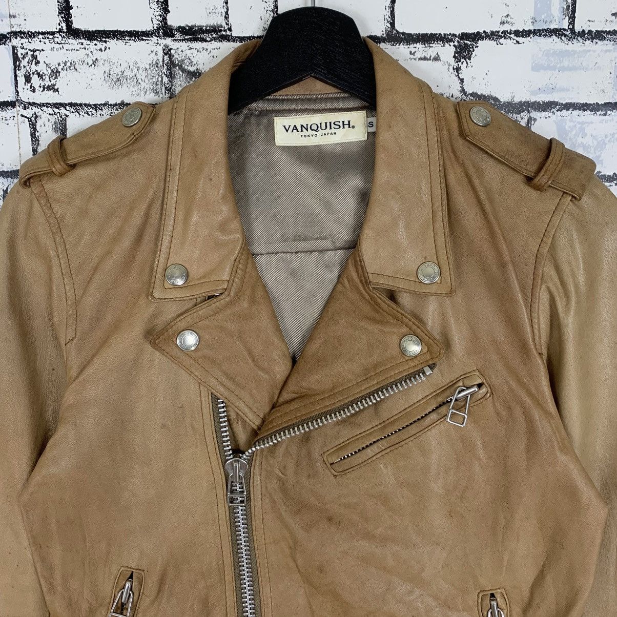 Vanquish × Vintage Vintage Vanquish Tokyo Japan Double Collar Leather Jacket Size US S / EU 44-46 / 1 - 4 Thumbnail