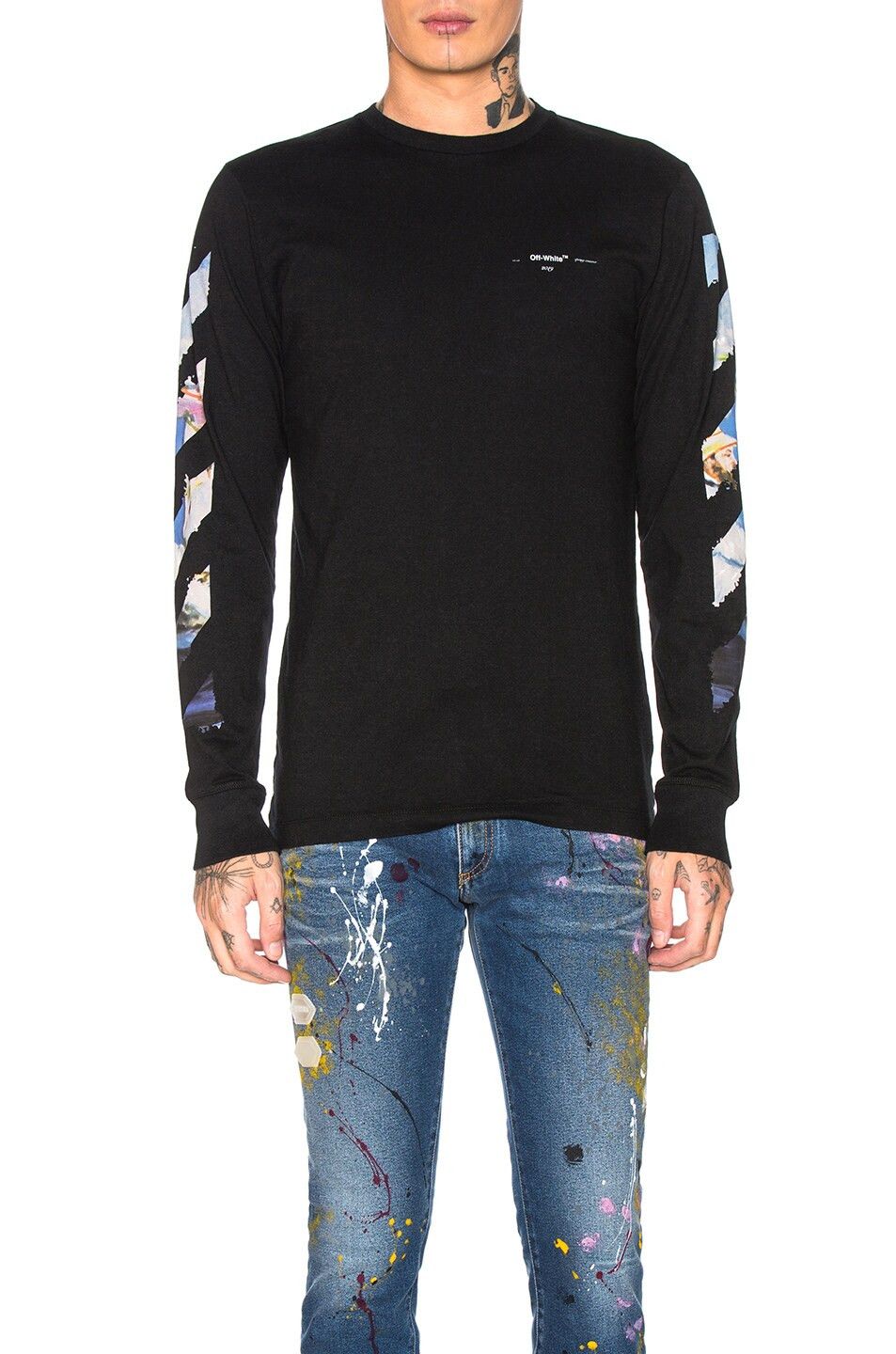 Off-White Black Painting Arrows Long Sleeve T-Shirt Size XS / US 0-2 / IT 36-38 - 3 Thumbnail