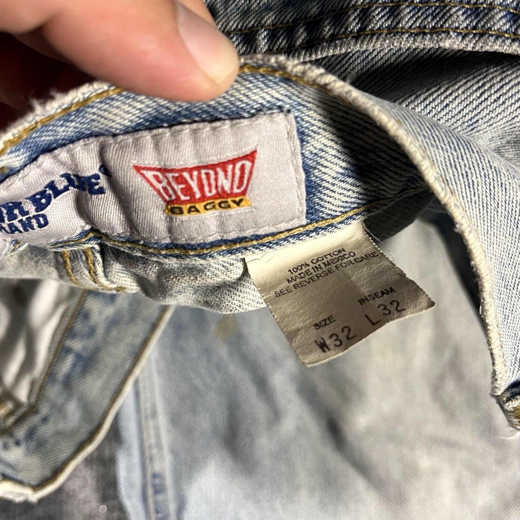 Anchor Blue VINTAGE Anchor Blue Beyond Baggy Jeans 28x31 Wide Leg Blue 90s Y2K Mens Size US 28 / EU 44 - 7 Thumbnail