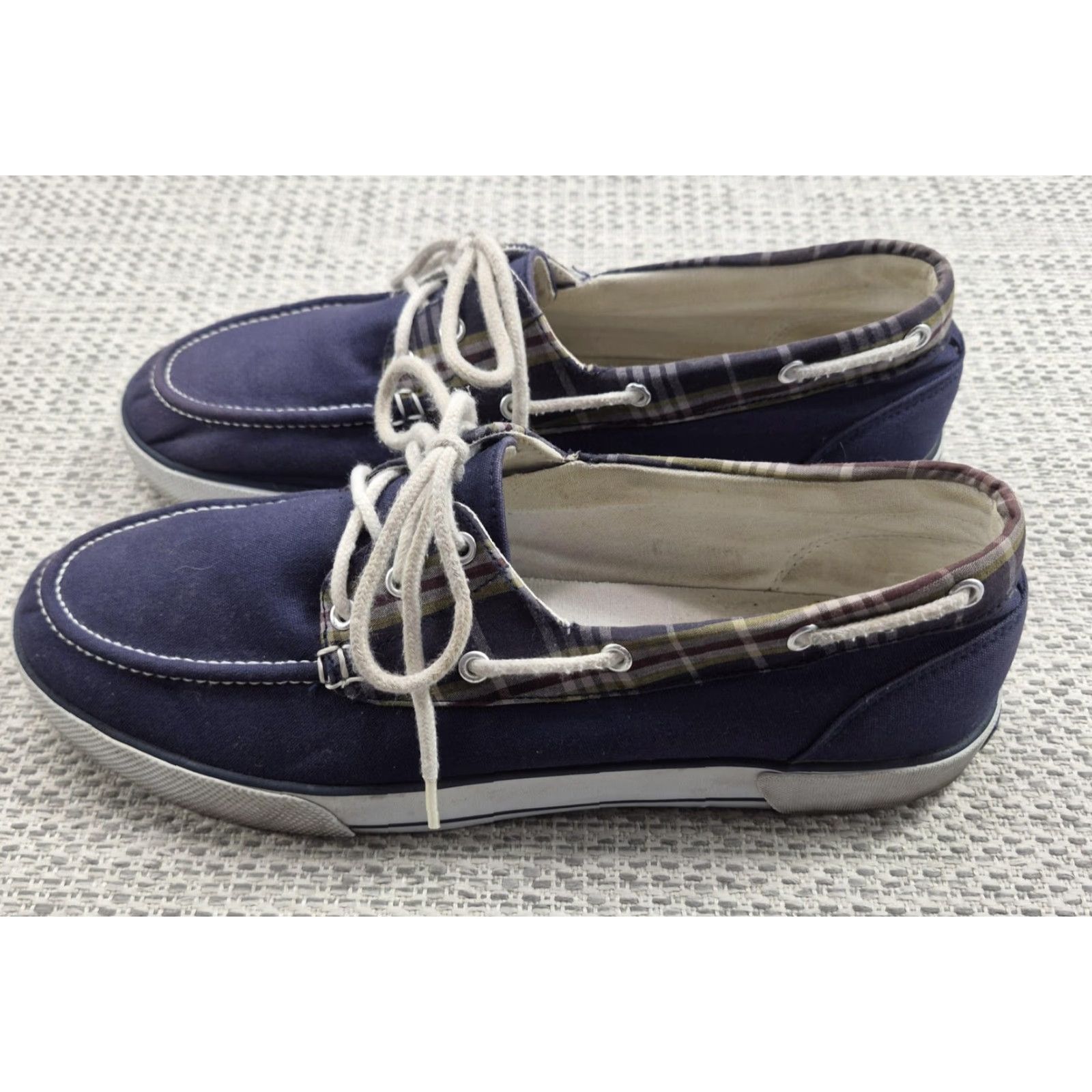 Ralph Lauren Polo Ralph Lauren Franz Shoes Mens 11.5 D Blue Plaid Boat Casual Sneakers Size US L / EU 52-54 / 3 - 6 Thumbnail