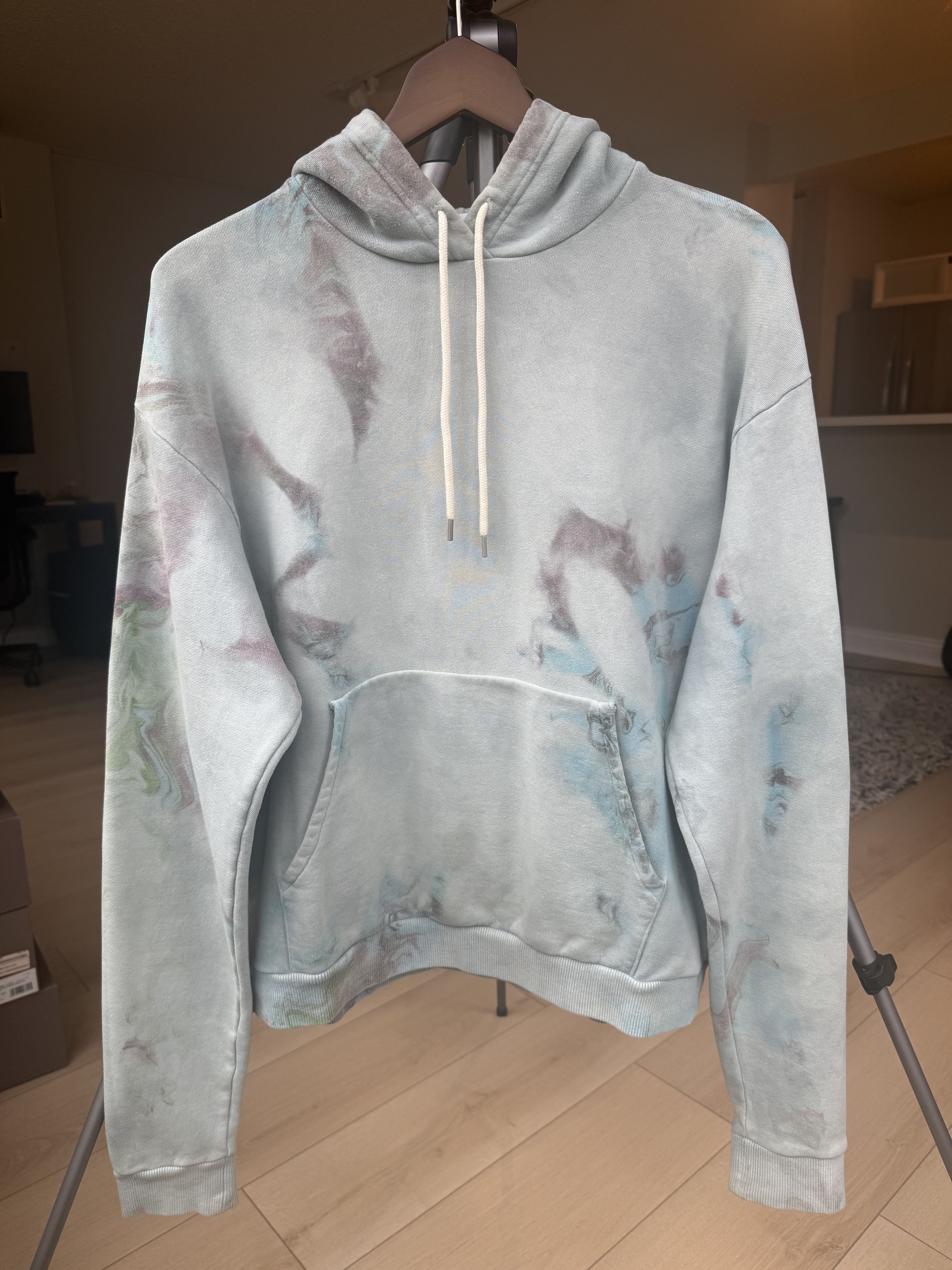 John Elliott Light Blue Marble Mix Tie-Dye Beach Hoodie Size US L / EU 52-54 / 3 - 1 Thumbnail