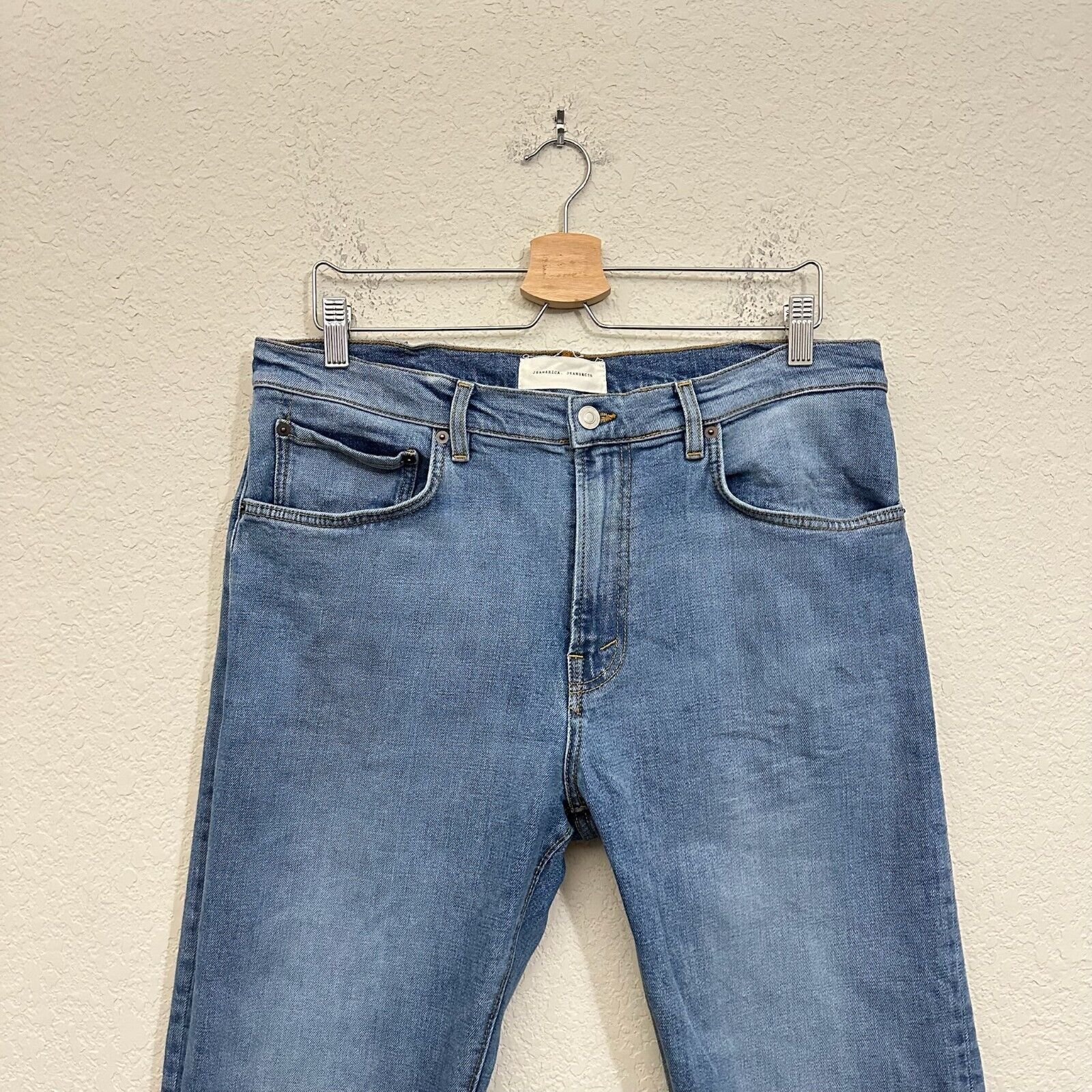 JEANERICA JEANERICA TM005 Jeans Light Vintage Straight Leg Cotton Size US 34 / EU 50 - 3 Thumbnail