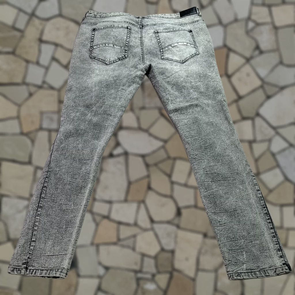 Denime Noble Jeans Jeans Mens 42x32 Gray Skinny Distressed Acid Wash Stretch Denim Pants Size US 42 / EU 58 - 1 Thumbnail