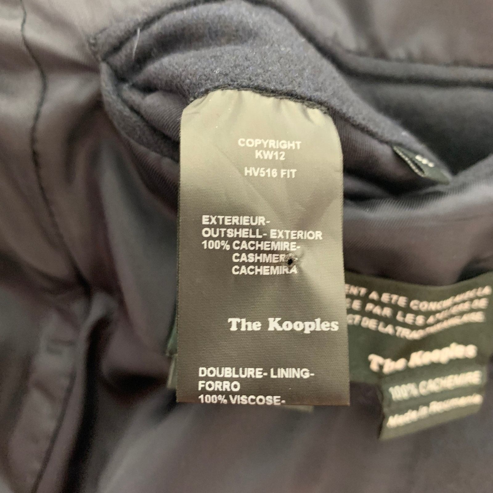 The Kooples THE KOOPLES Size 40 Navy Cashmere Peak Lapel Sport Coat Size 40R - 6 Thumbnail