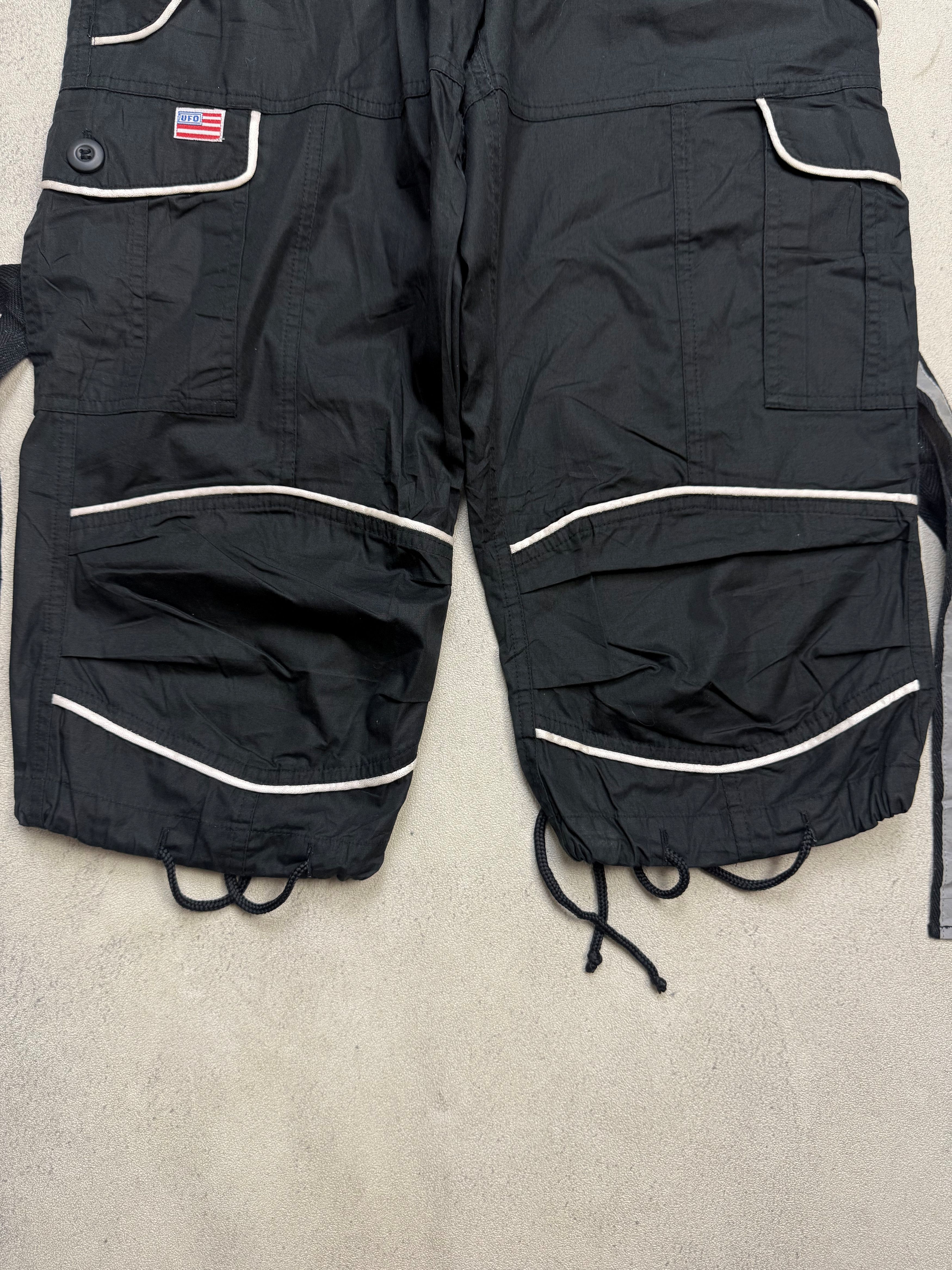 Japanese Brand UFO Multi Pocket Technical Cargo Cropped Pants Y2K Size 28" / US 6 / IT 42 - 3 Thumbnail