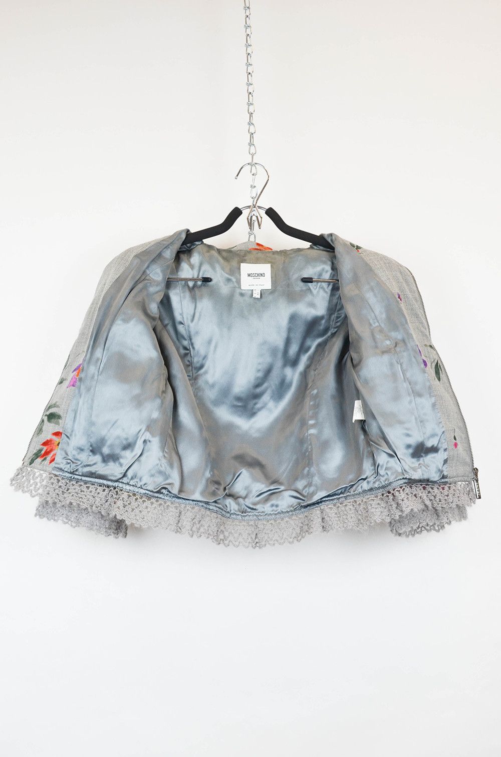 Moschino Moschino Jeans Floral Zip Jacket with Crochet Trim - IT42 Size M / US 6-8 / IT 42-44 - 3 Thumbnail