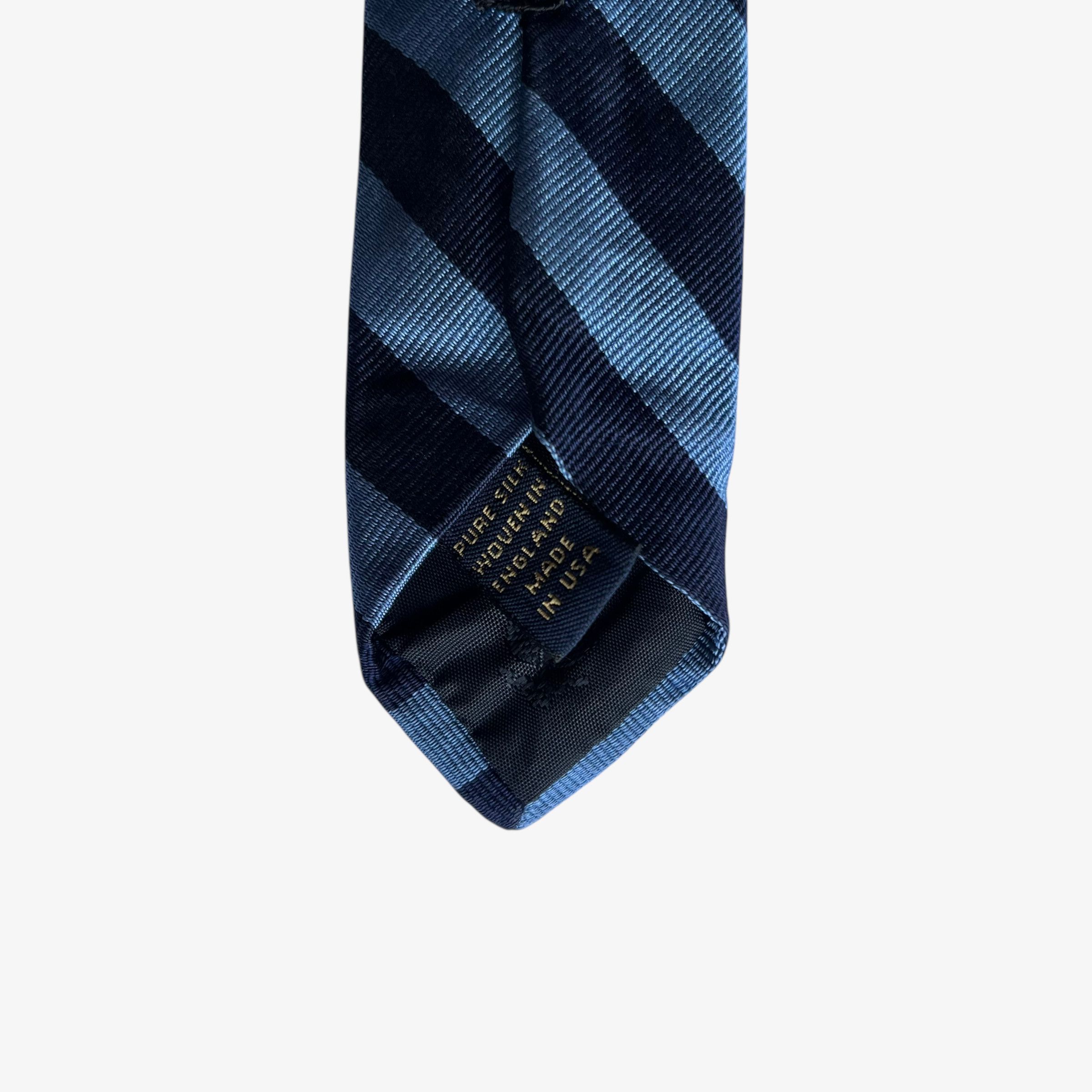 Brooks Brothers Vintage 90s Brooks Brothers Makers Blue Striped Silk Tie Size ONE SIZE - 3 Thumbnail