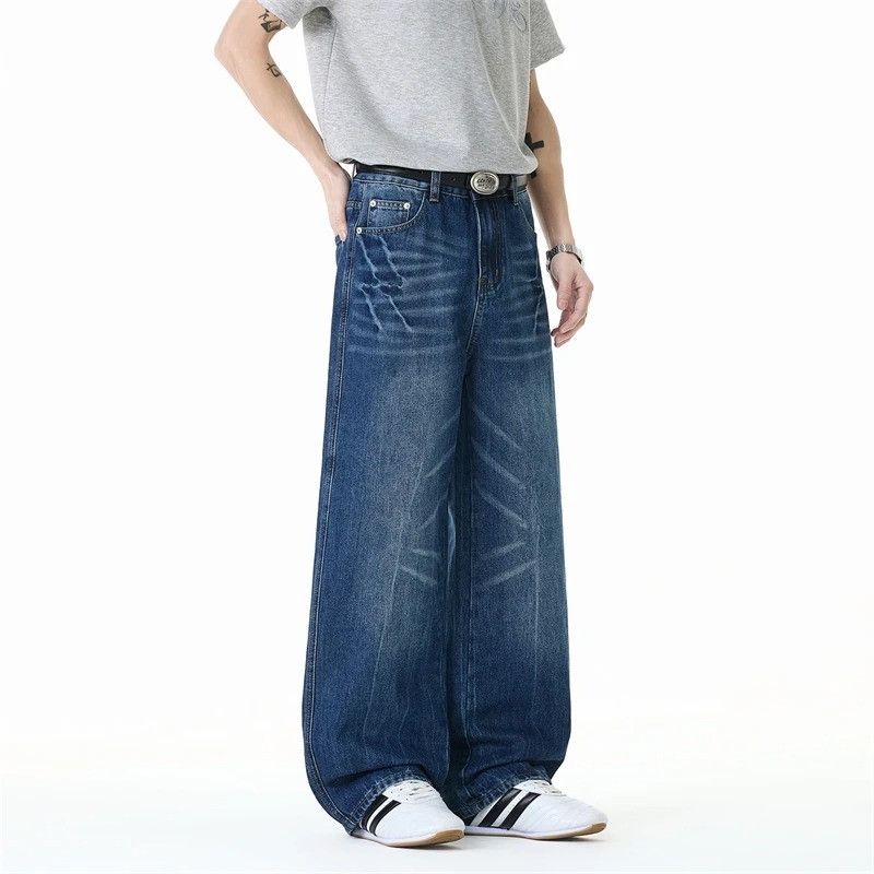 Vintage American Style Men's Washed Jeans Size US 33 - 3 Thumbnail