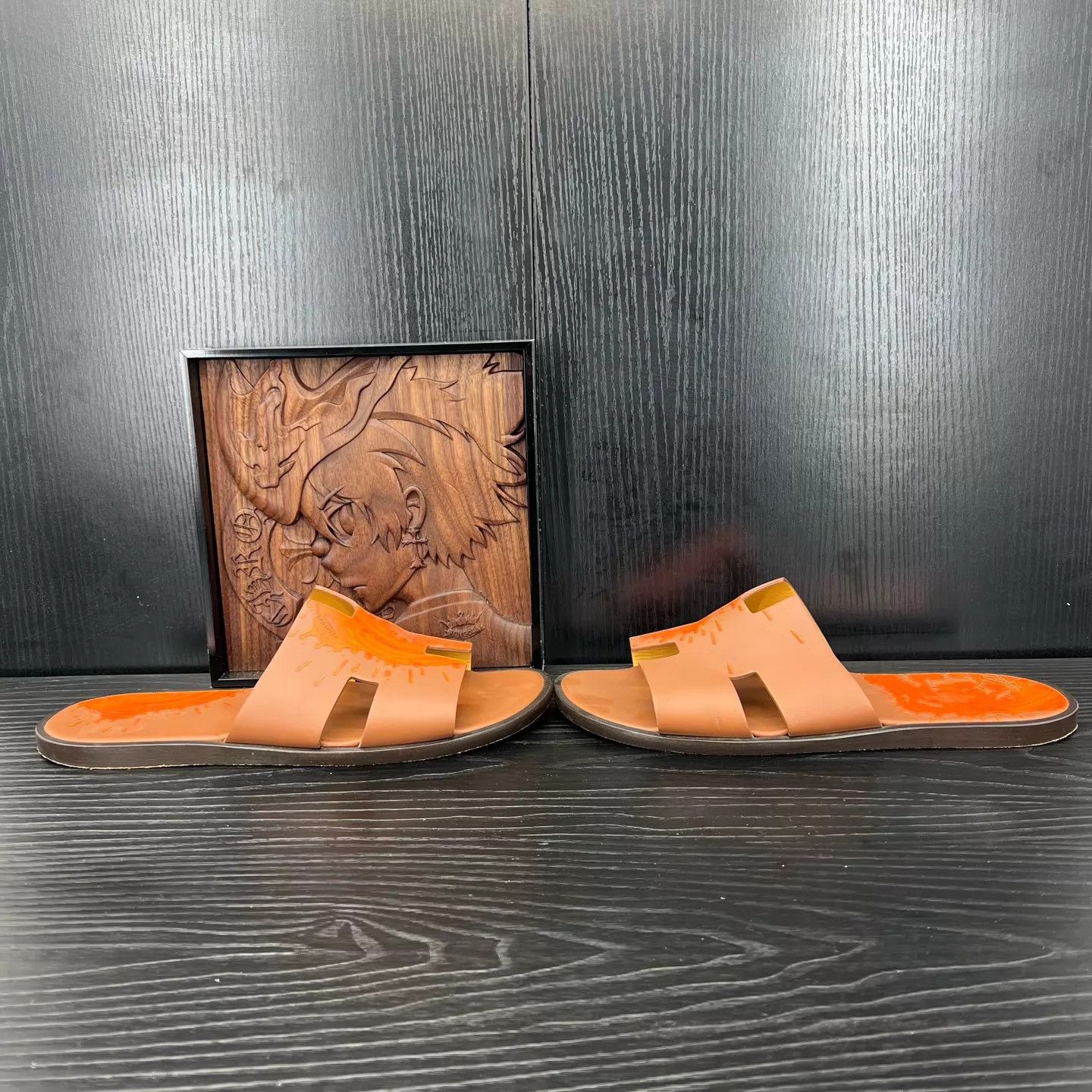 Hermes Hermes H Orange Slippers 44 Like New Size US 11 / EU 44 - 3 Thumbnail