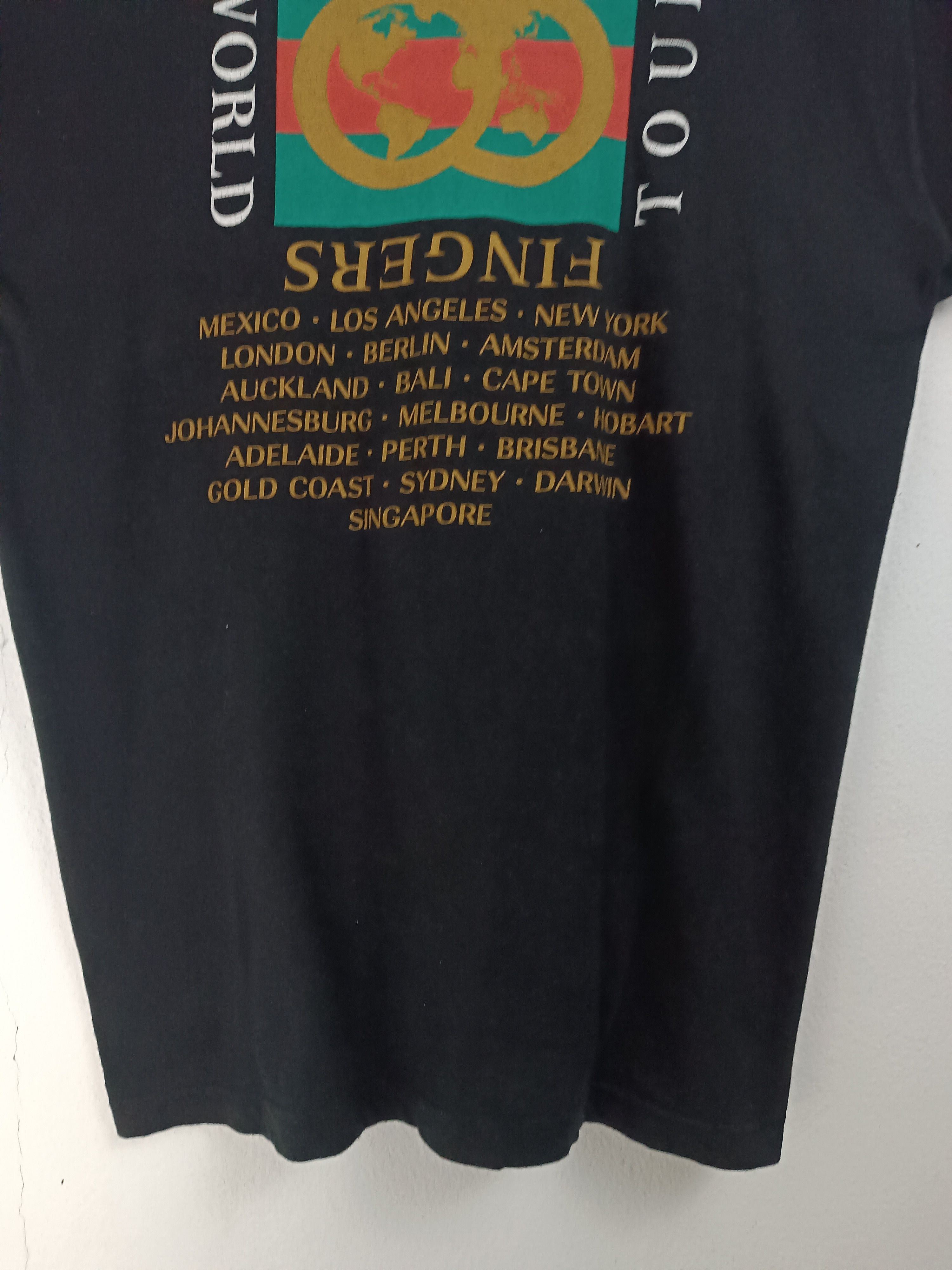Band Tees VINTAGE STICKY FINGERS WORLD TOUR PARODY DESIGNER VERY RARE Size US L / EU 52-54 / 3 - 13 Thumbnail