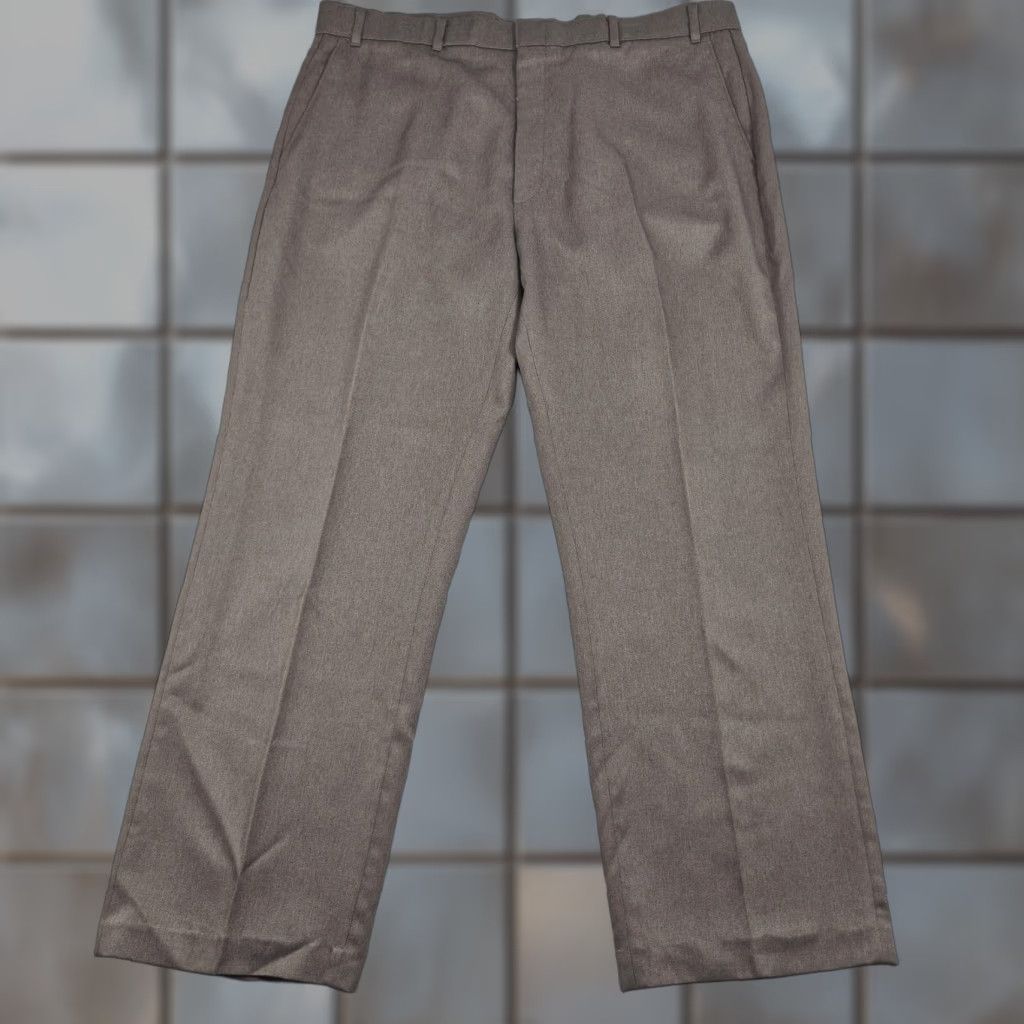 Levi's VINTAGE Levi's Action Slacks Pants Mens 38x28 Brown Flat Front Dress Trousers Dress Pants Mens Brown Solid 90s Retro Classics Pants Men Size US 38 / EU 54 - 1 Thumbnail