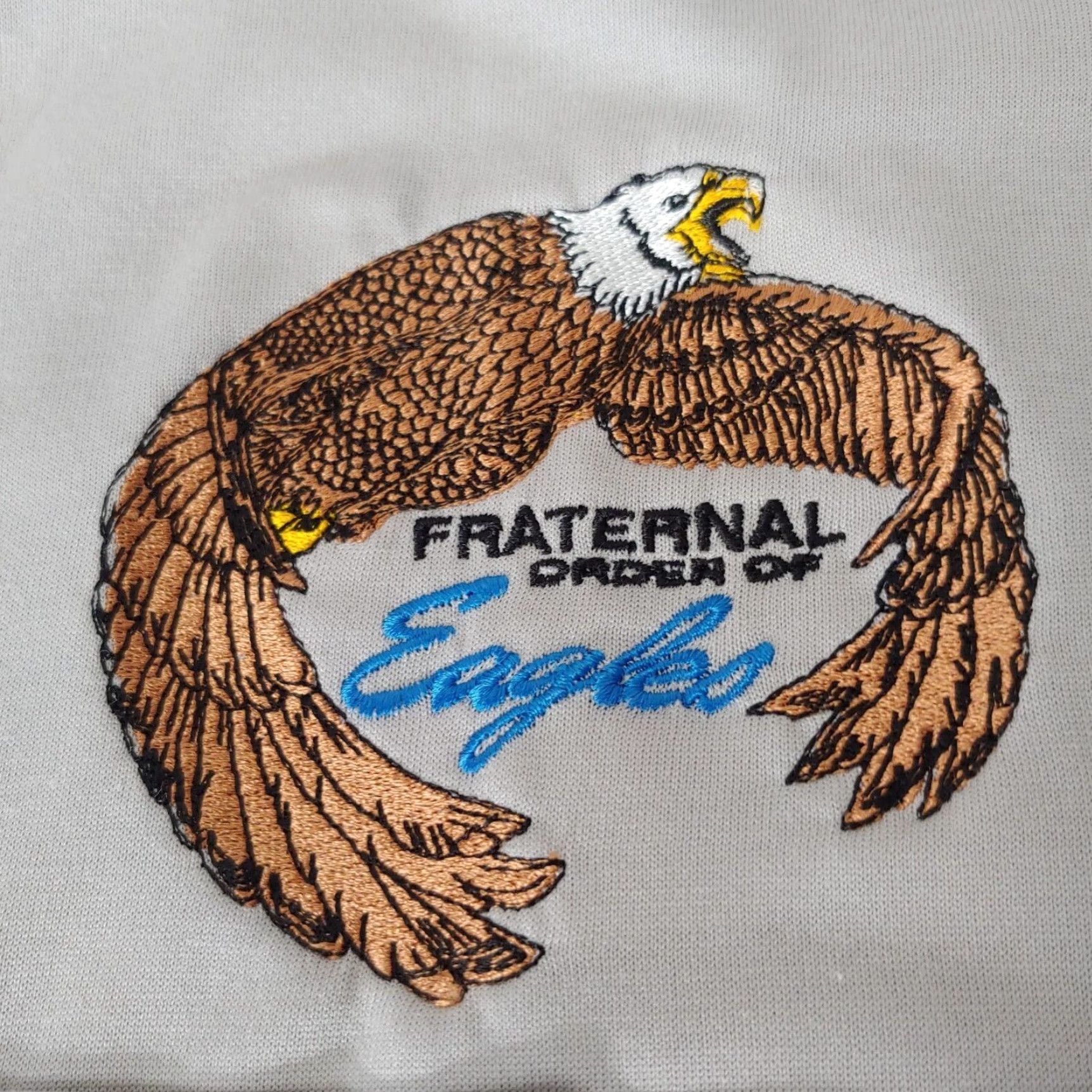 Vintage VINTAGE FOE Fraternal Order of Eagles Club Polo Shirt Men Medium Gray Grandpa Eagle Polo Shirt Size US M / EU 48-50 / 2 - 2 Thumbnail