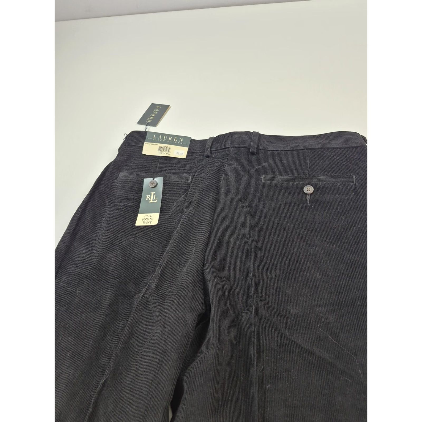 Ralph Lauren VINTAGE Lauren Ralph Lauren Corduroy Pants Mens 36x34 Black Flat Front Dress Slacks Size US 36 / EU 52 - 7 Thumbnail