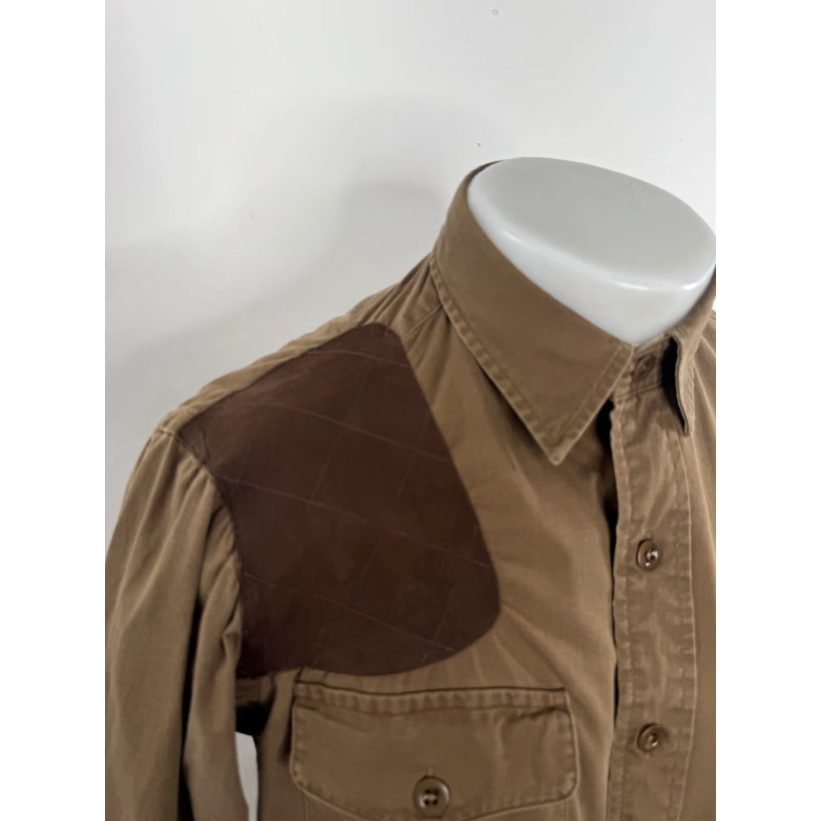 Polo Ralph Lauren Polo Ralph Lauren Shirt Mens M Shoulder Patch Shooting Style Button-Up Long Sleeve Brown 90s Mens Shirt Size US M / EU 48-50 / 2 - 2 Thumbnail